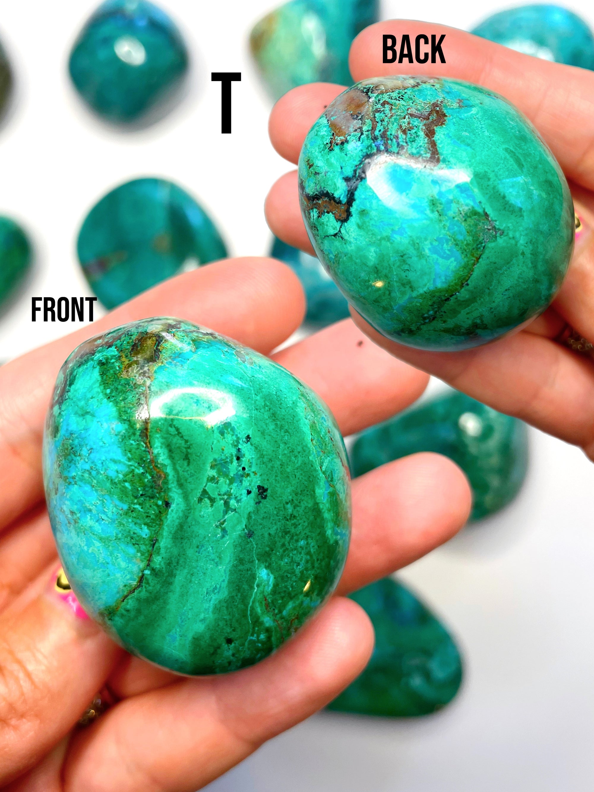 Chrysocolla Palm Stones/Large Tumbles