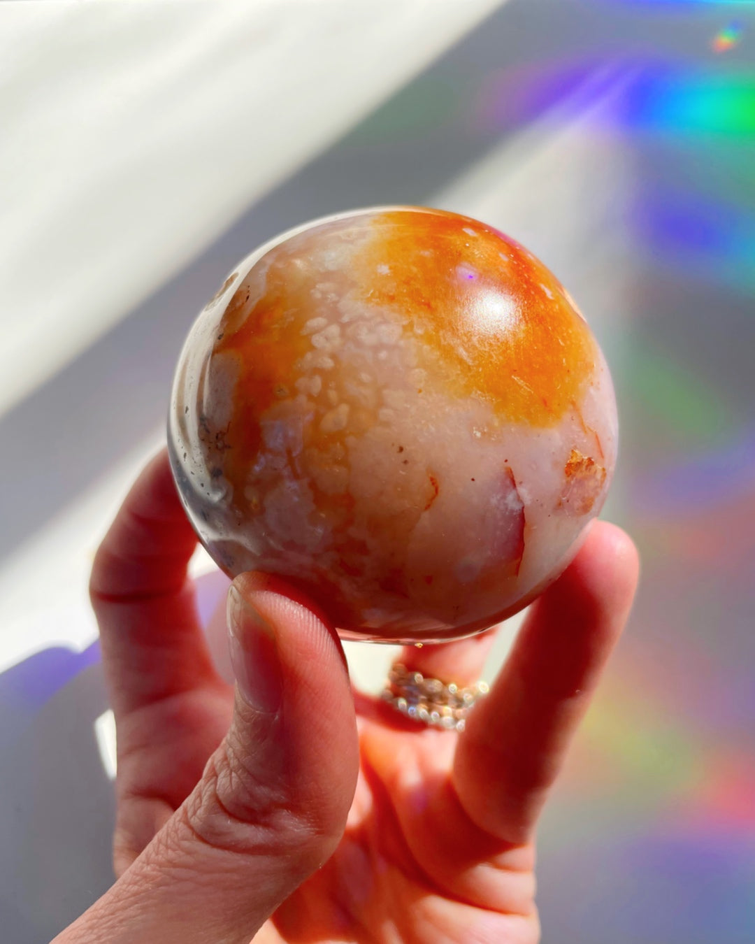Flower Agate Sphere - Baltic Mermaid