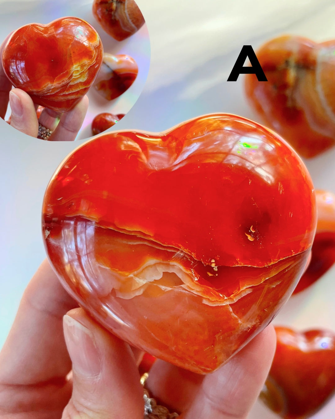 Carnelian Agate Hearts - Baltic Mermaid