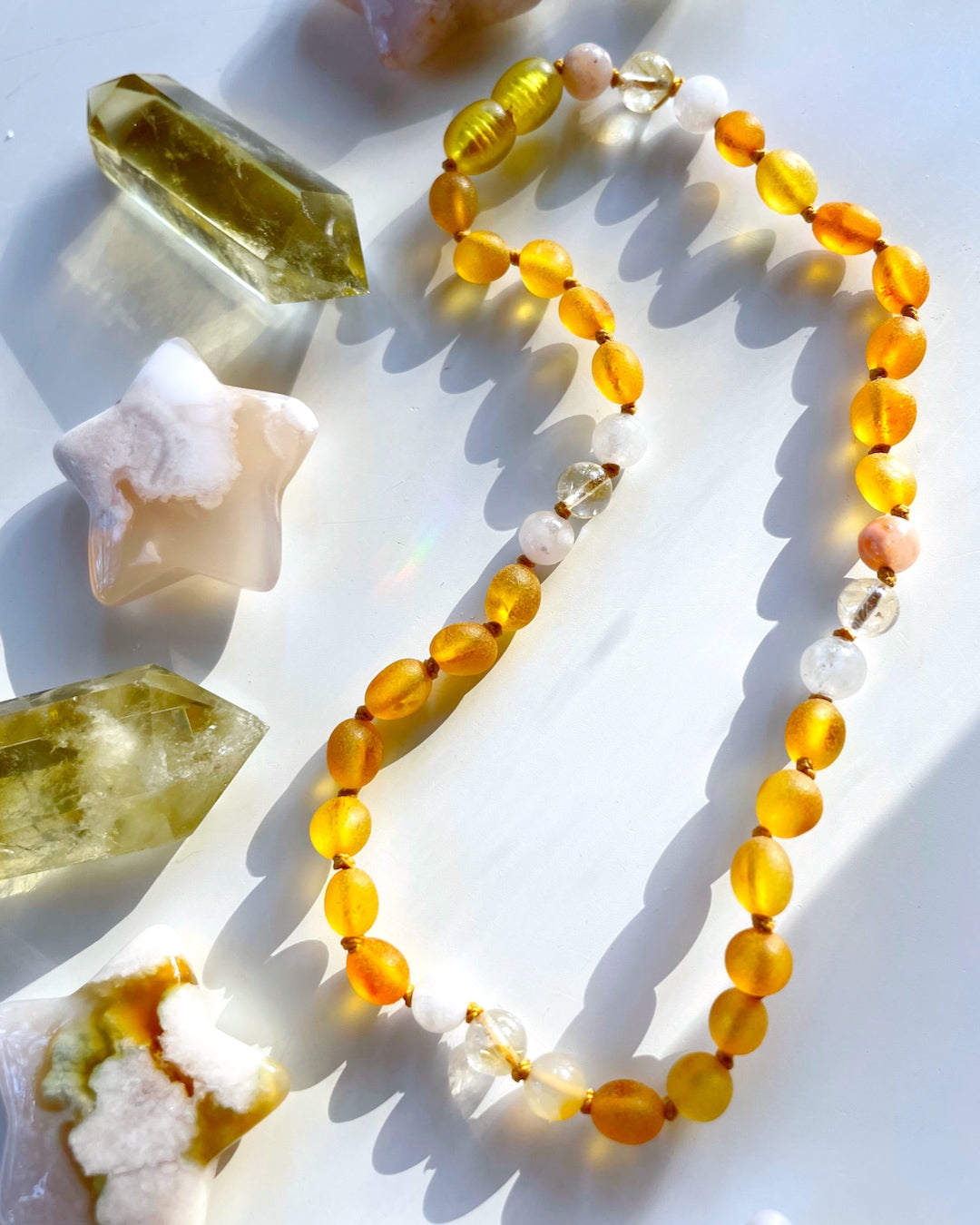 Brooklyn - Unpolished Amber Necklace - Baltic Mermaid