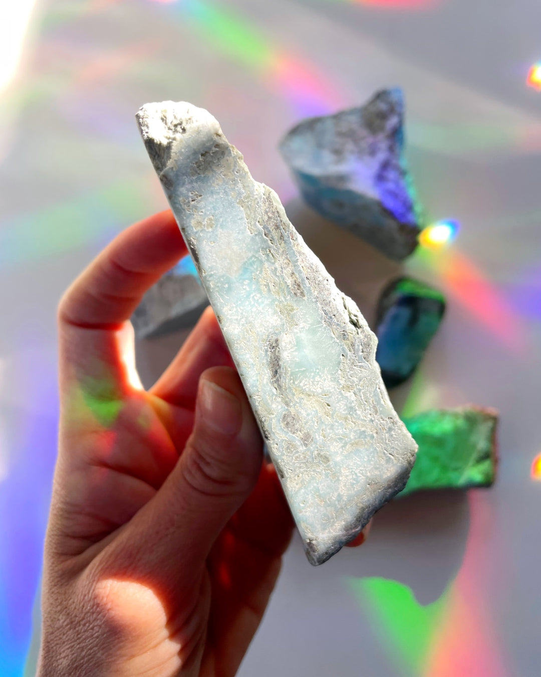 Rough Larimar 1 face Polished - Baltic Mermaid