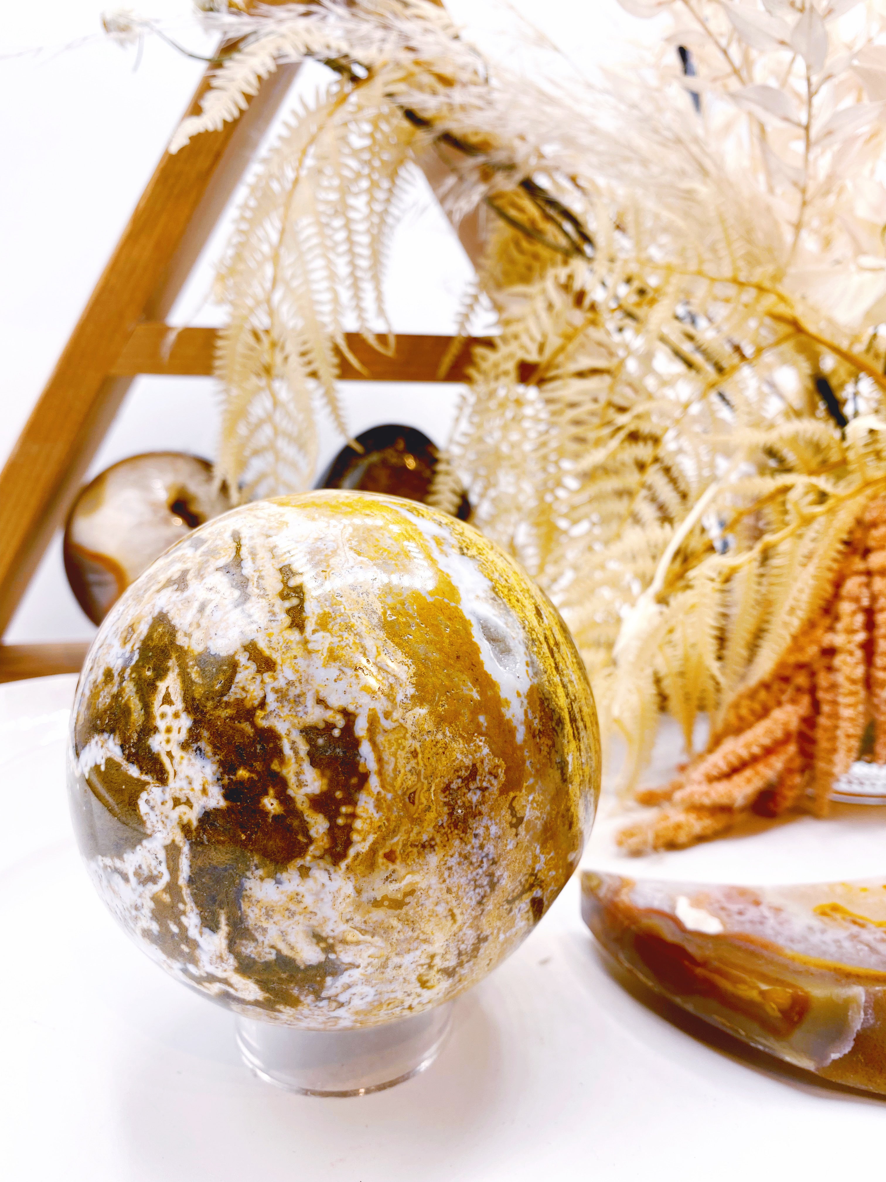 Ocean Jasper Sphere - Baltic Mermaid