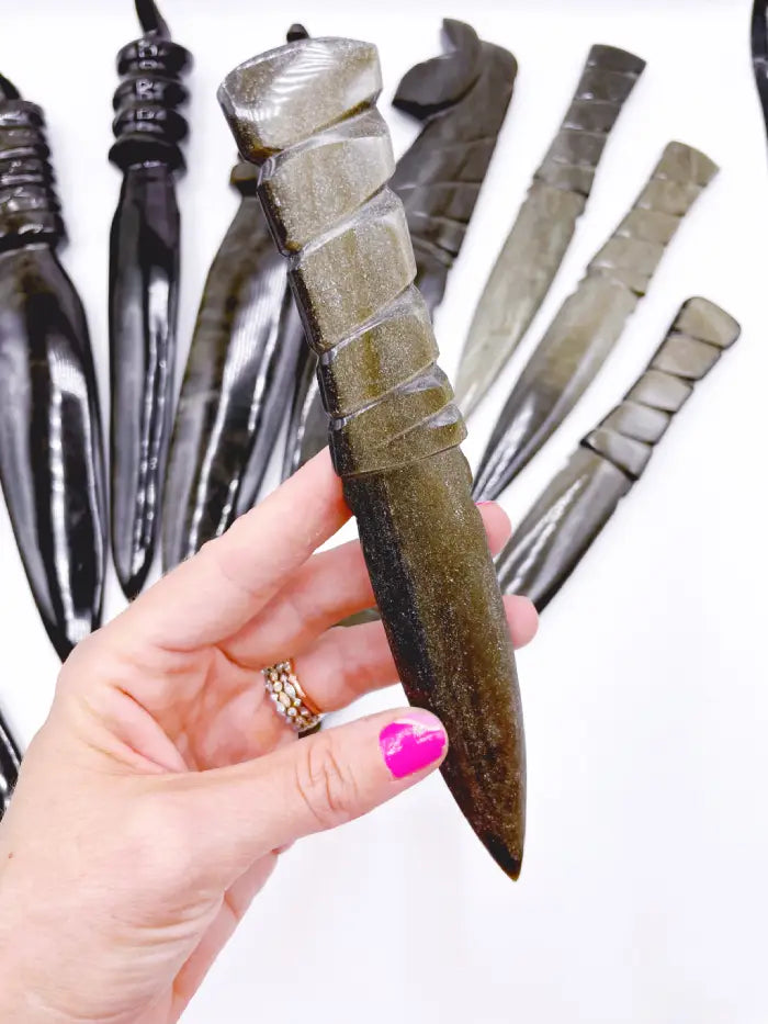 Gold Sheen Obsidian Dagger/Letter Opener - Baltic Mermaid