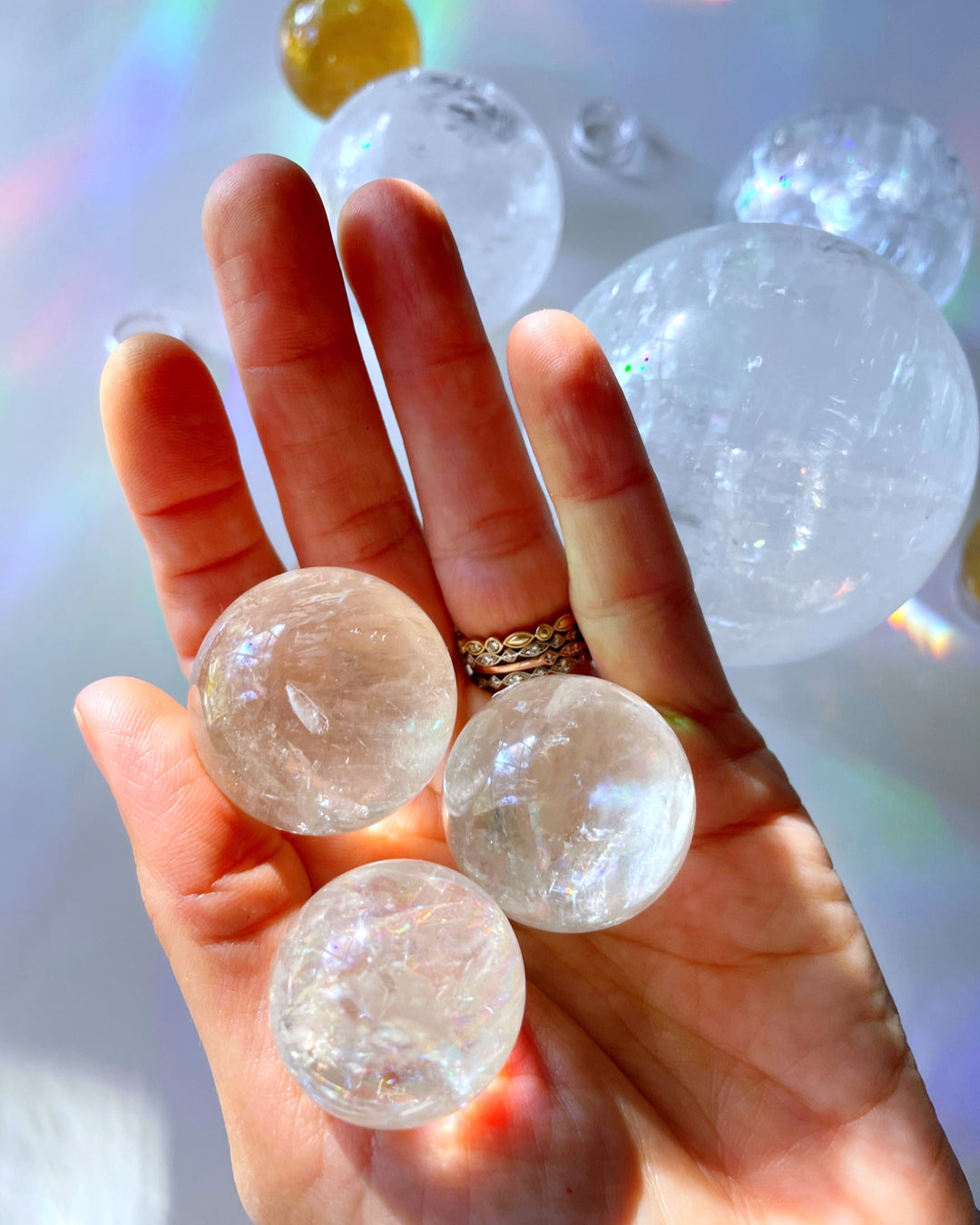 Lil Clear Optic Calcite Spheres - AAA - Baltic Mermaid