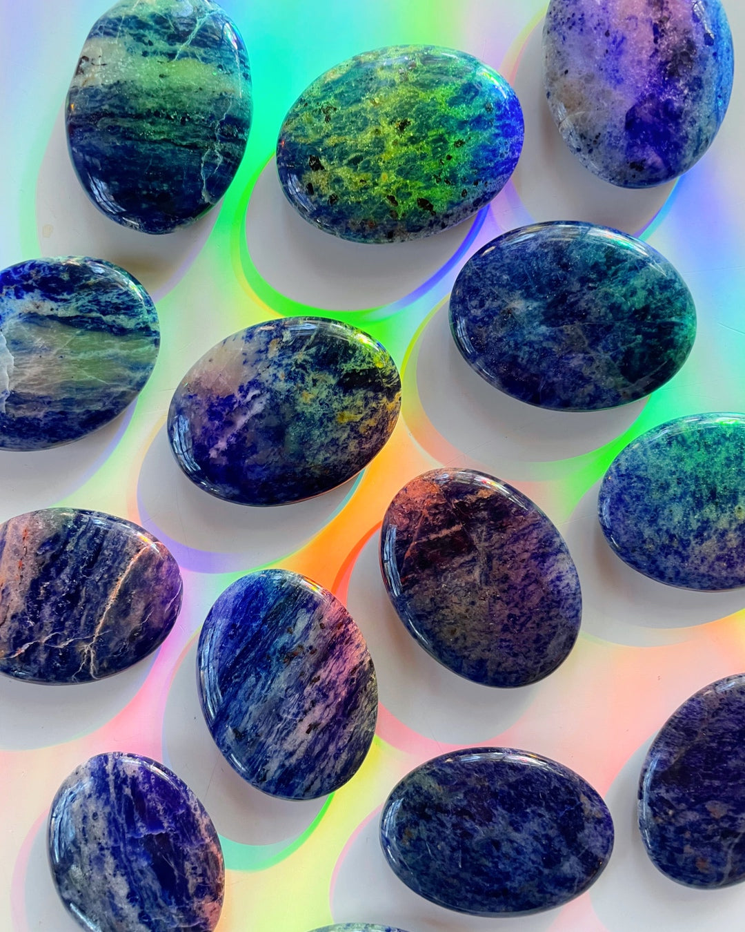 Sodalite Flat Palm Stones - Baltic Mermaid