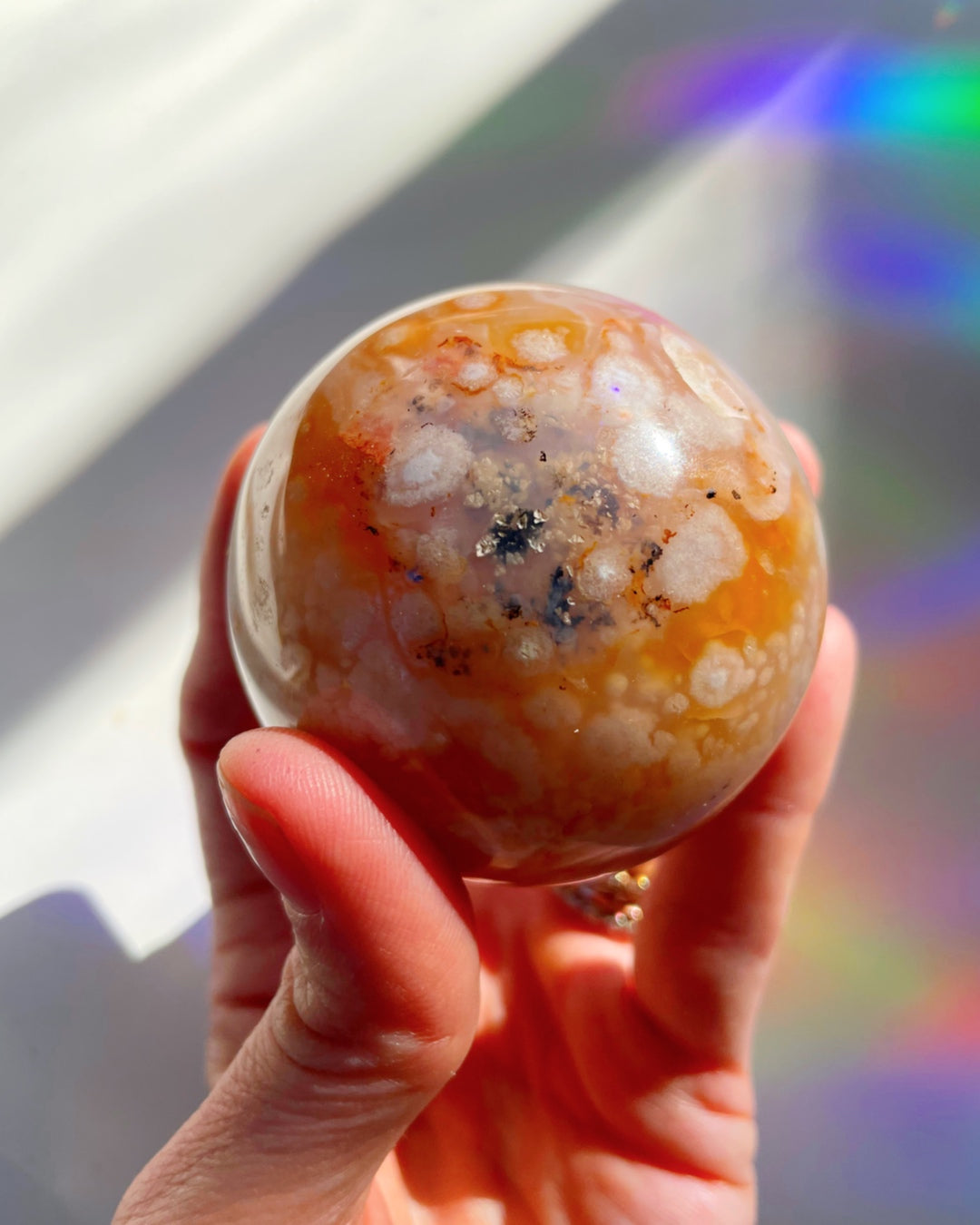 Flower Agate Sphere - Baltic Mermaid