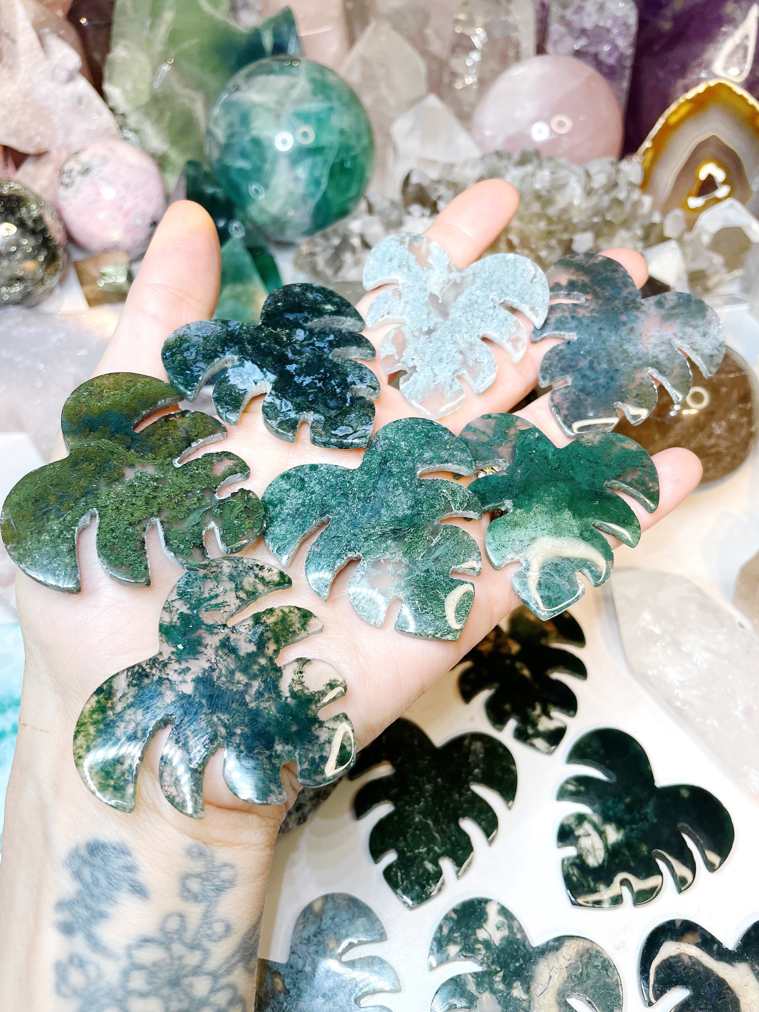 Moss Agate Monstera Leaf - Baltic Mermaid