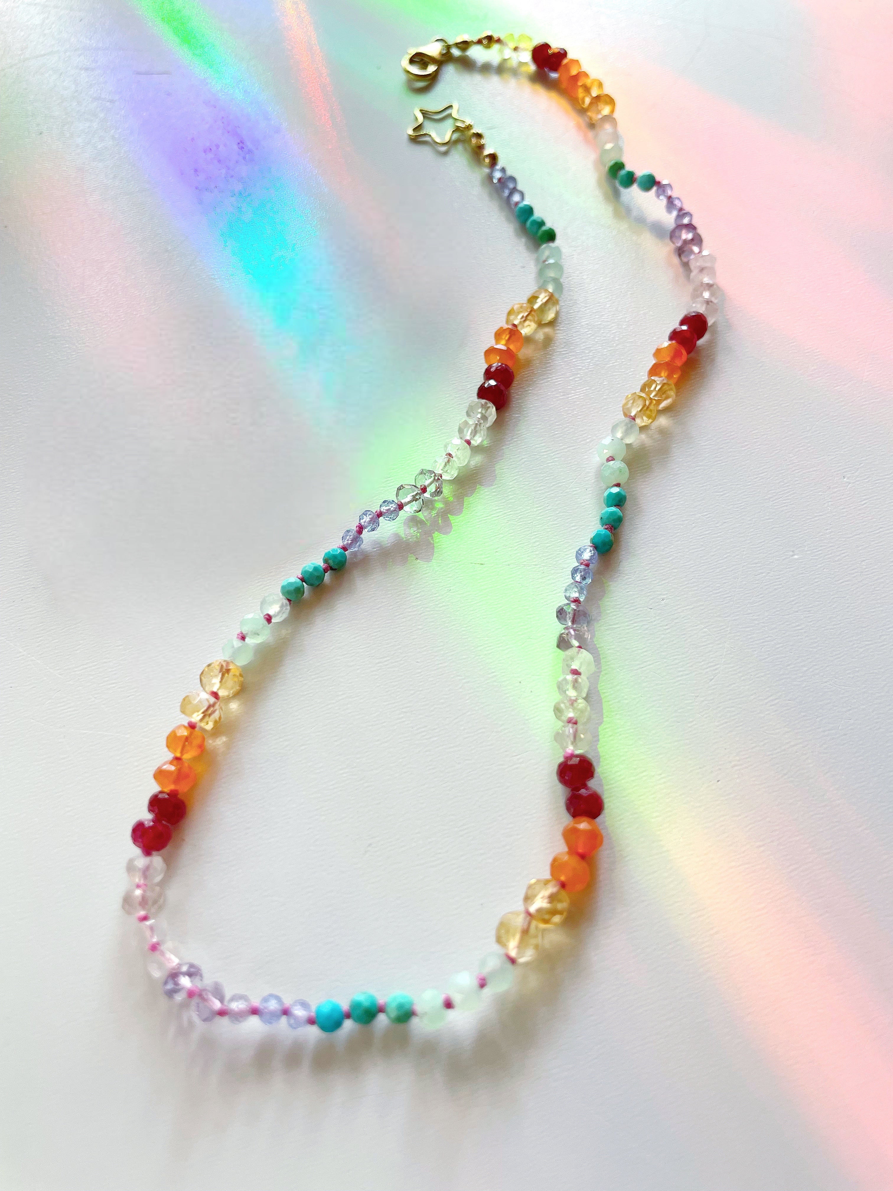 Rainbow Star Gemstone Candy Necklace - Baltic Mermaid