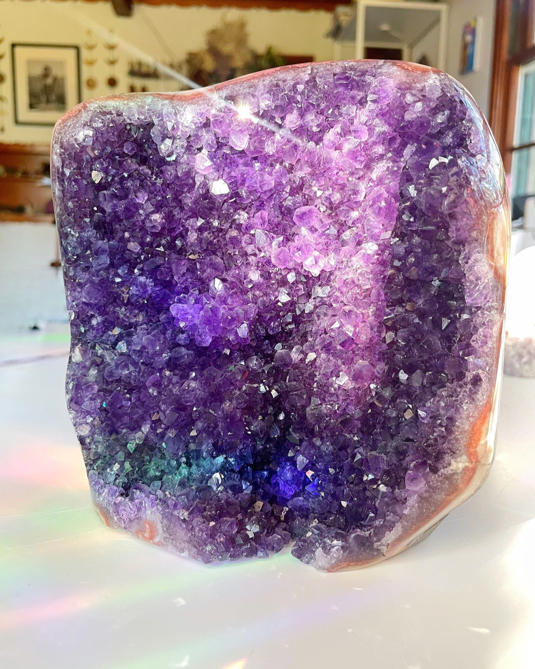 Large Amethyst Cluster Cut base