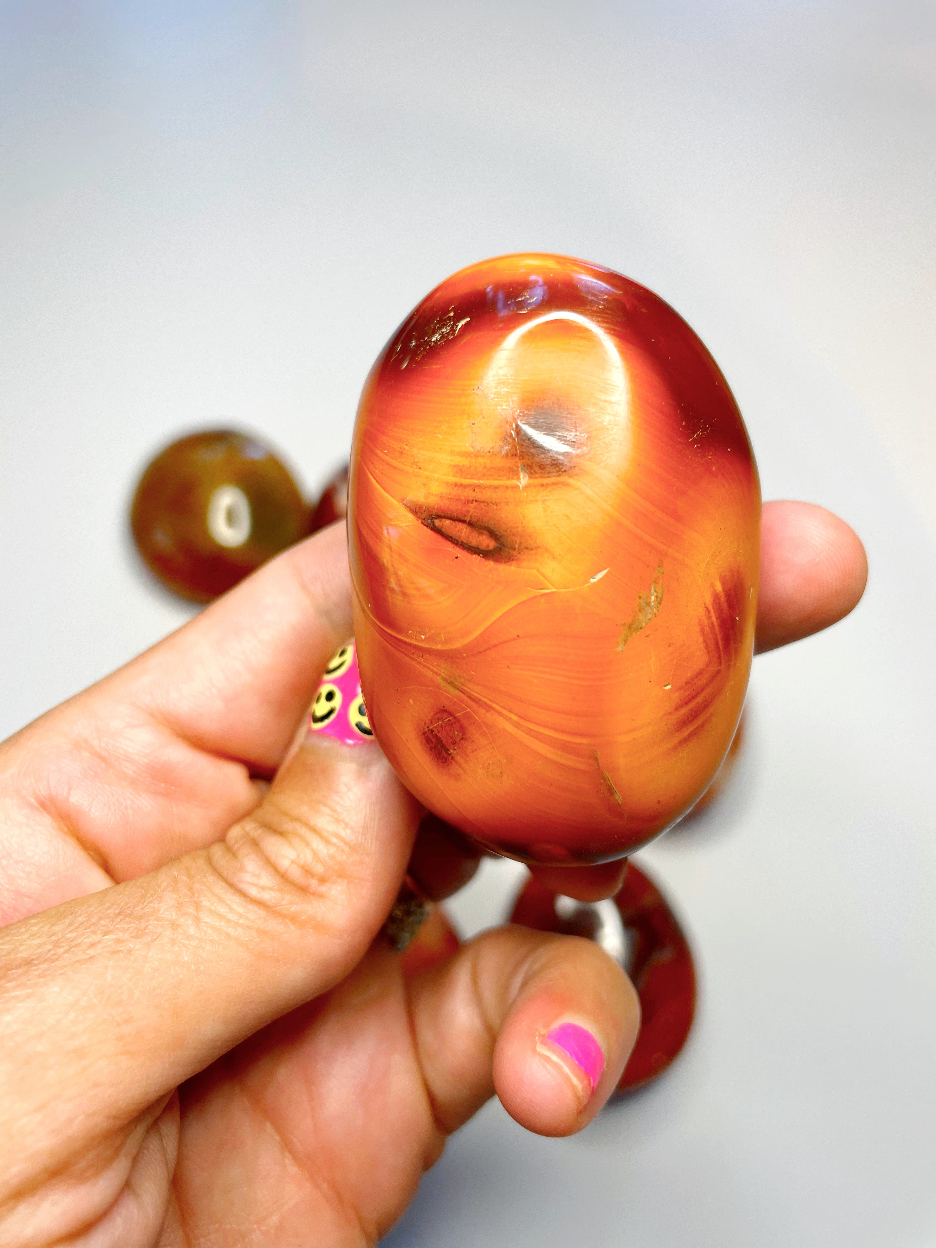 Carnelian Agate Palm Stones - Baltic Mermaid