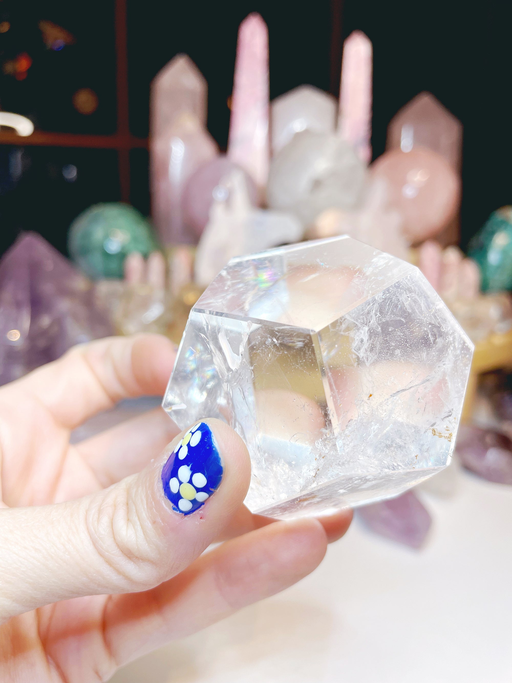 Clear Quartz Dodecahedron w/ inclusions.