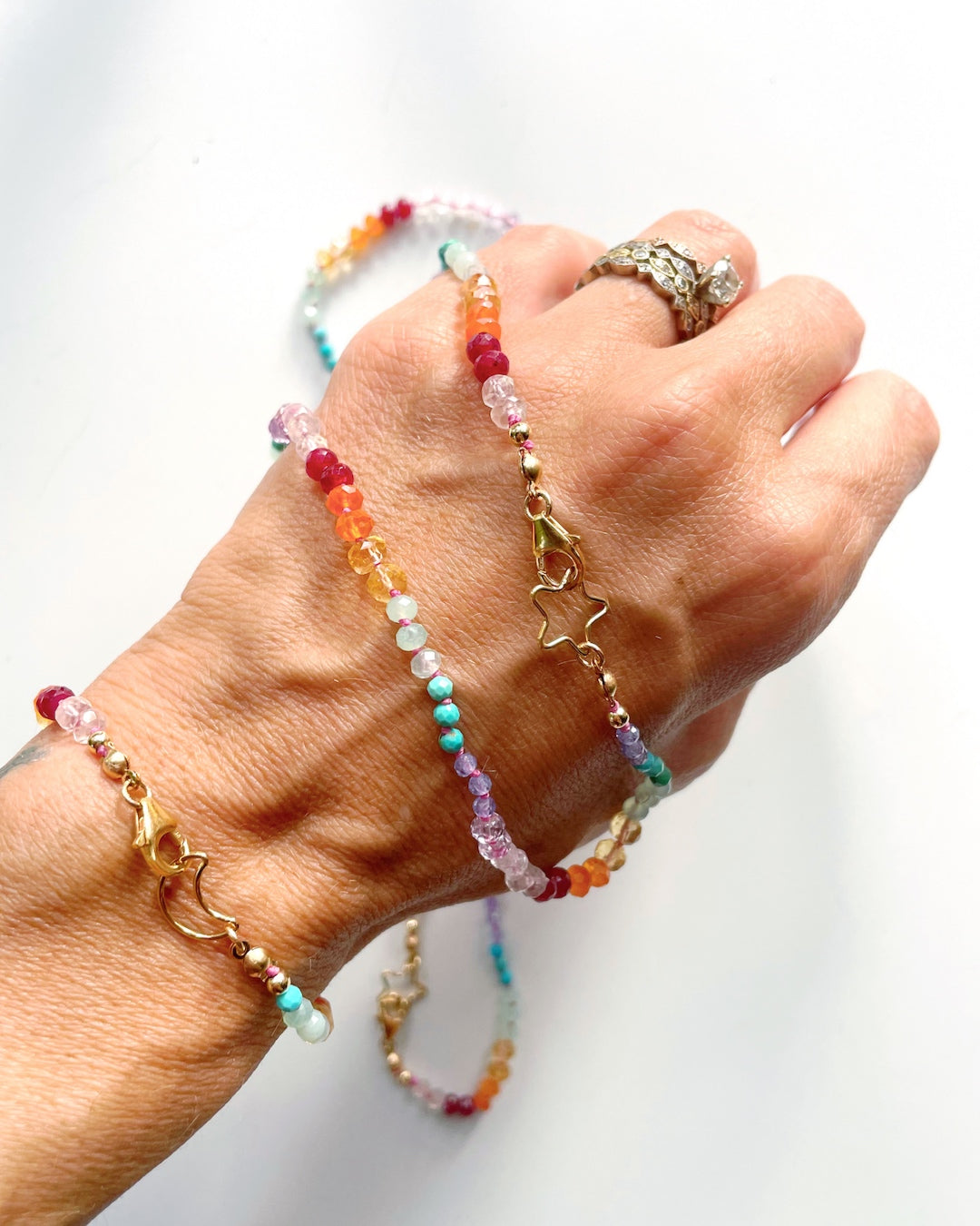 Rainbow Star Gemstone Candy Necklace - Baltic Mermaid