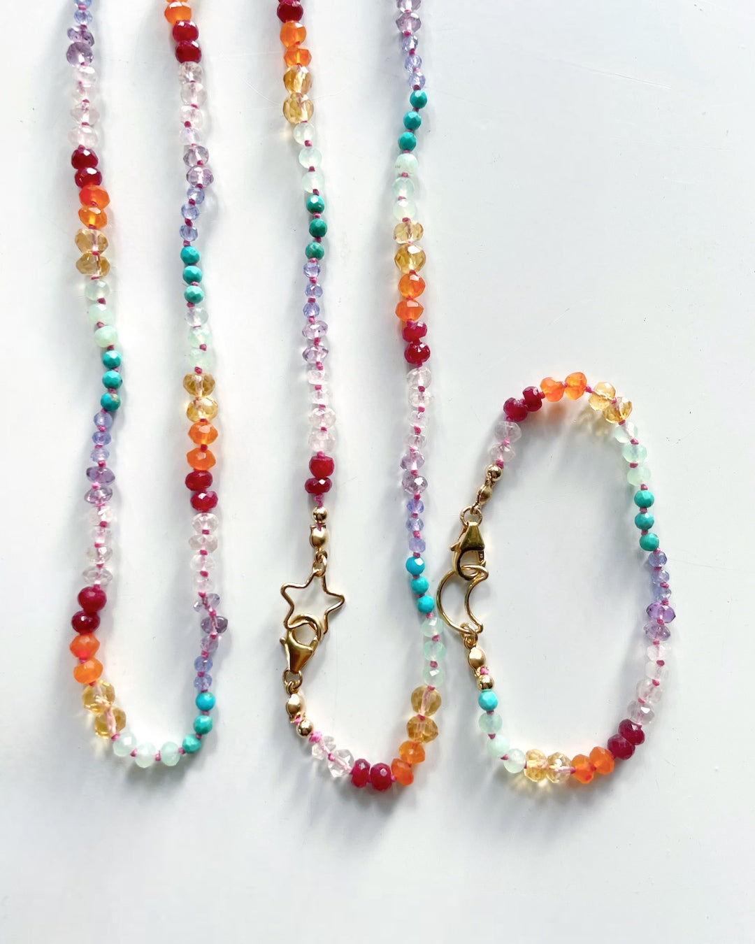 Rainbow Star Gemstone Candy Necklace - Baltic Mermaid