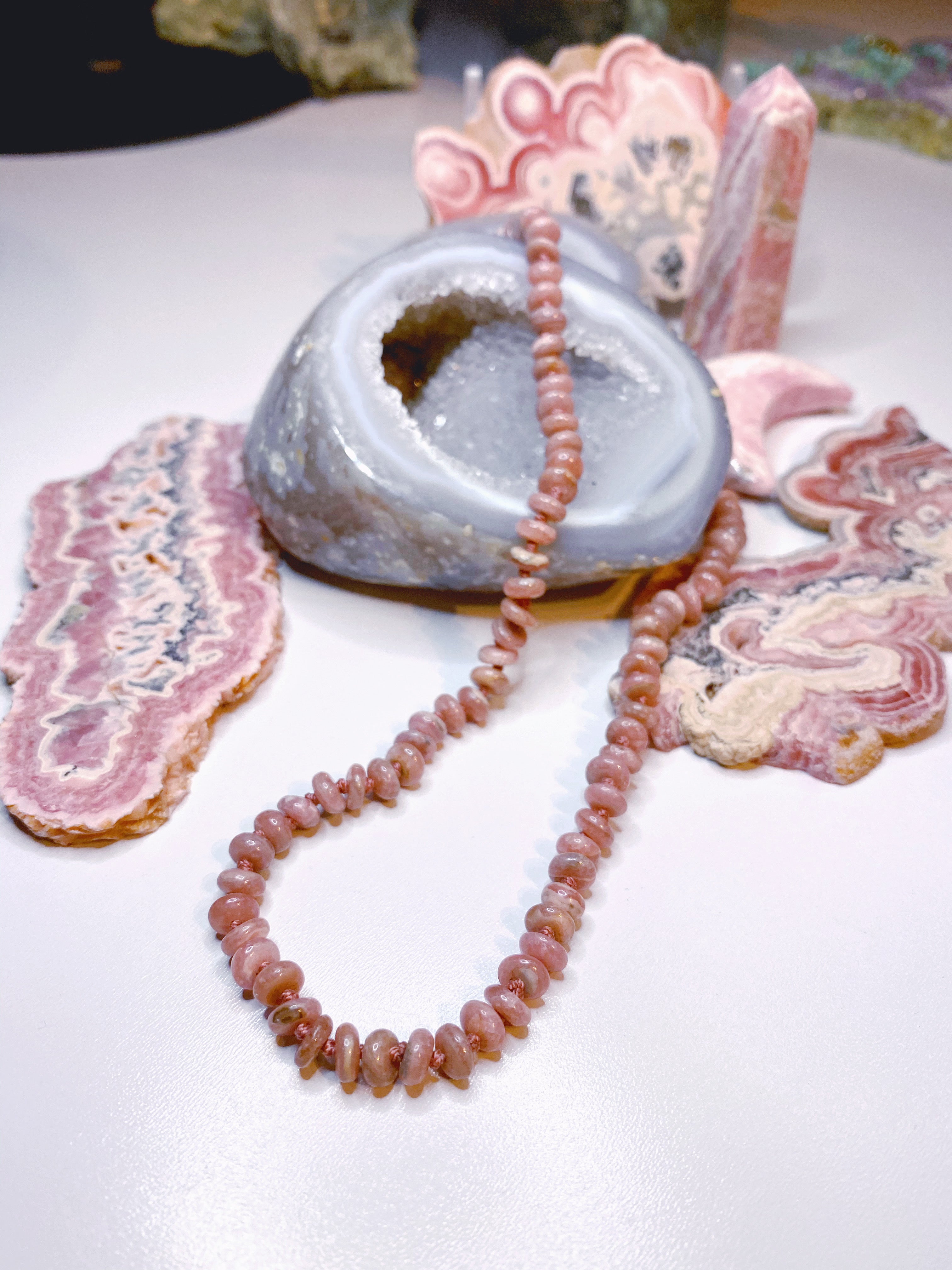 Rhodochrosite Candy Necklace - Baltic Mermaid