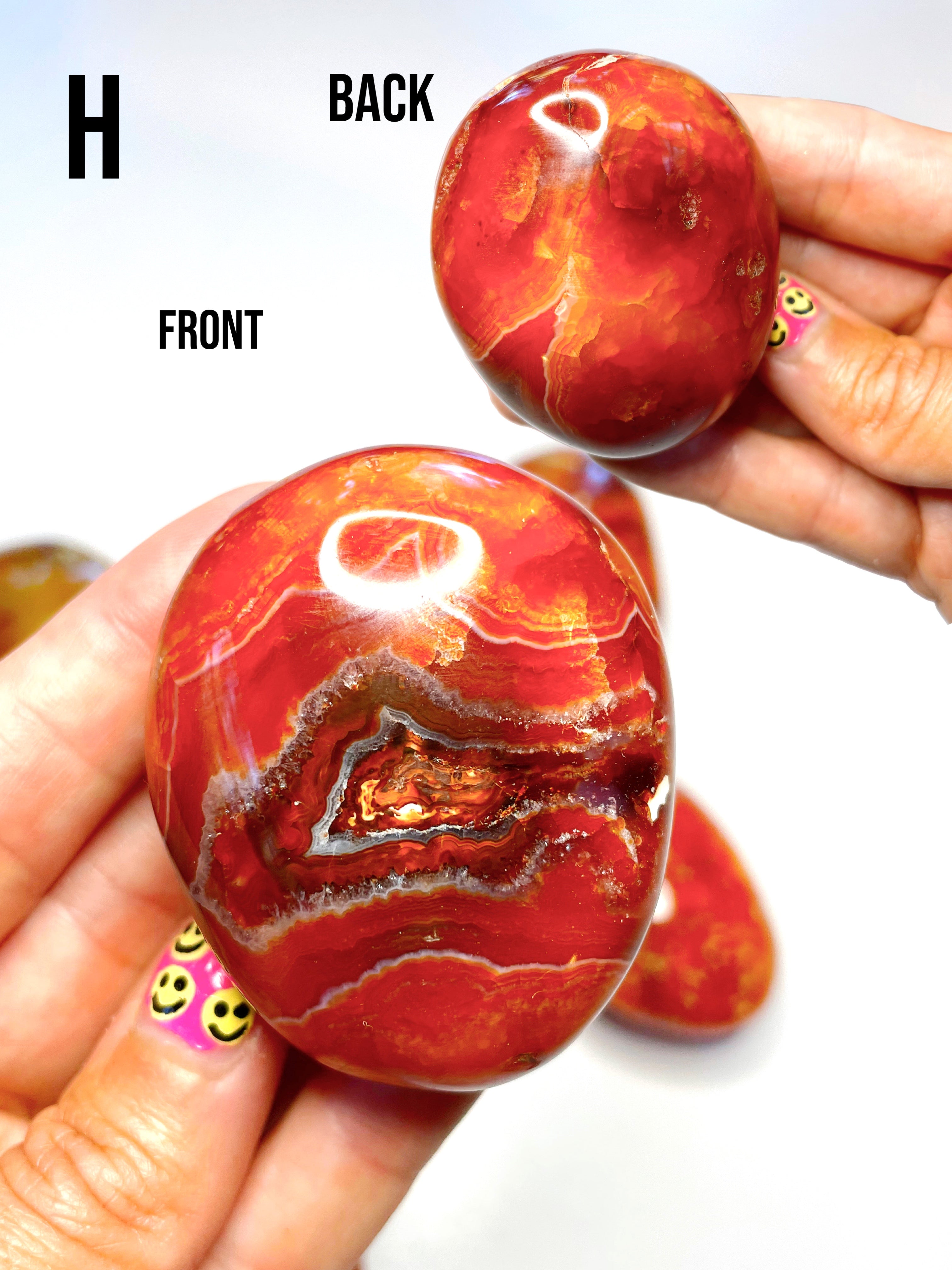 Carnelian Agate Palm Stones - Baltic Mermaid