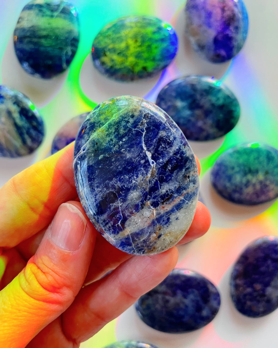 Sodalite Flat Palm Stones - Baltic Mermaid