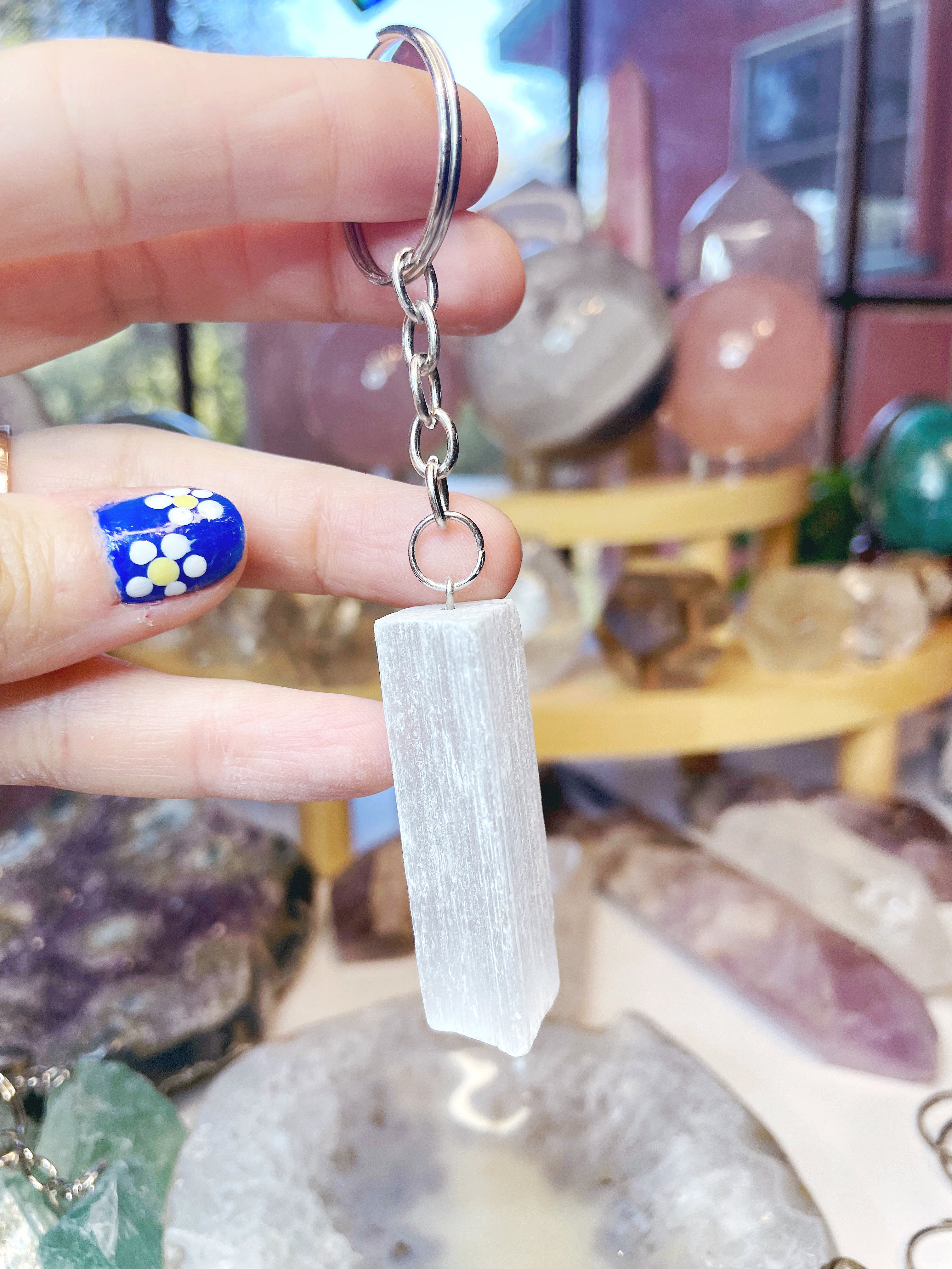 Selenite Keychain - Baltic Mermaid