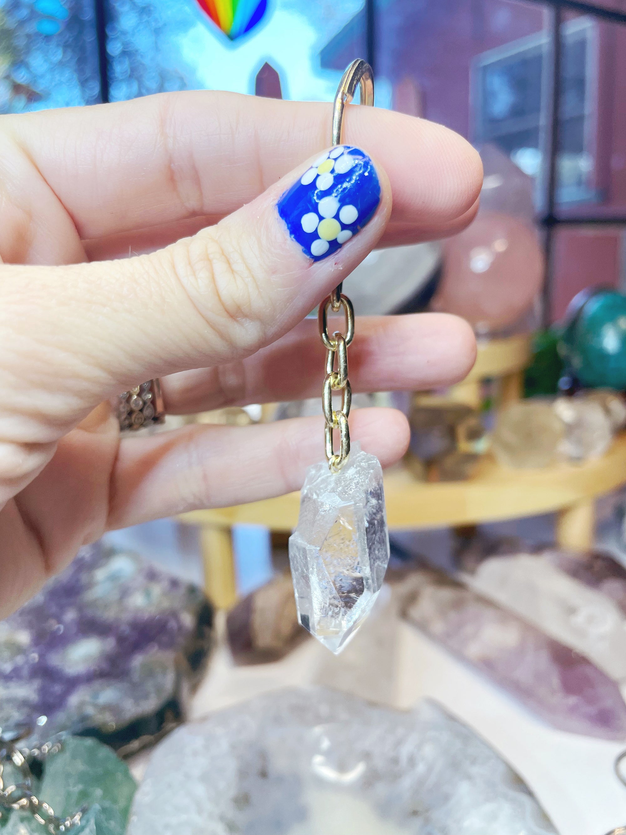 Clear Quartz Keychain