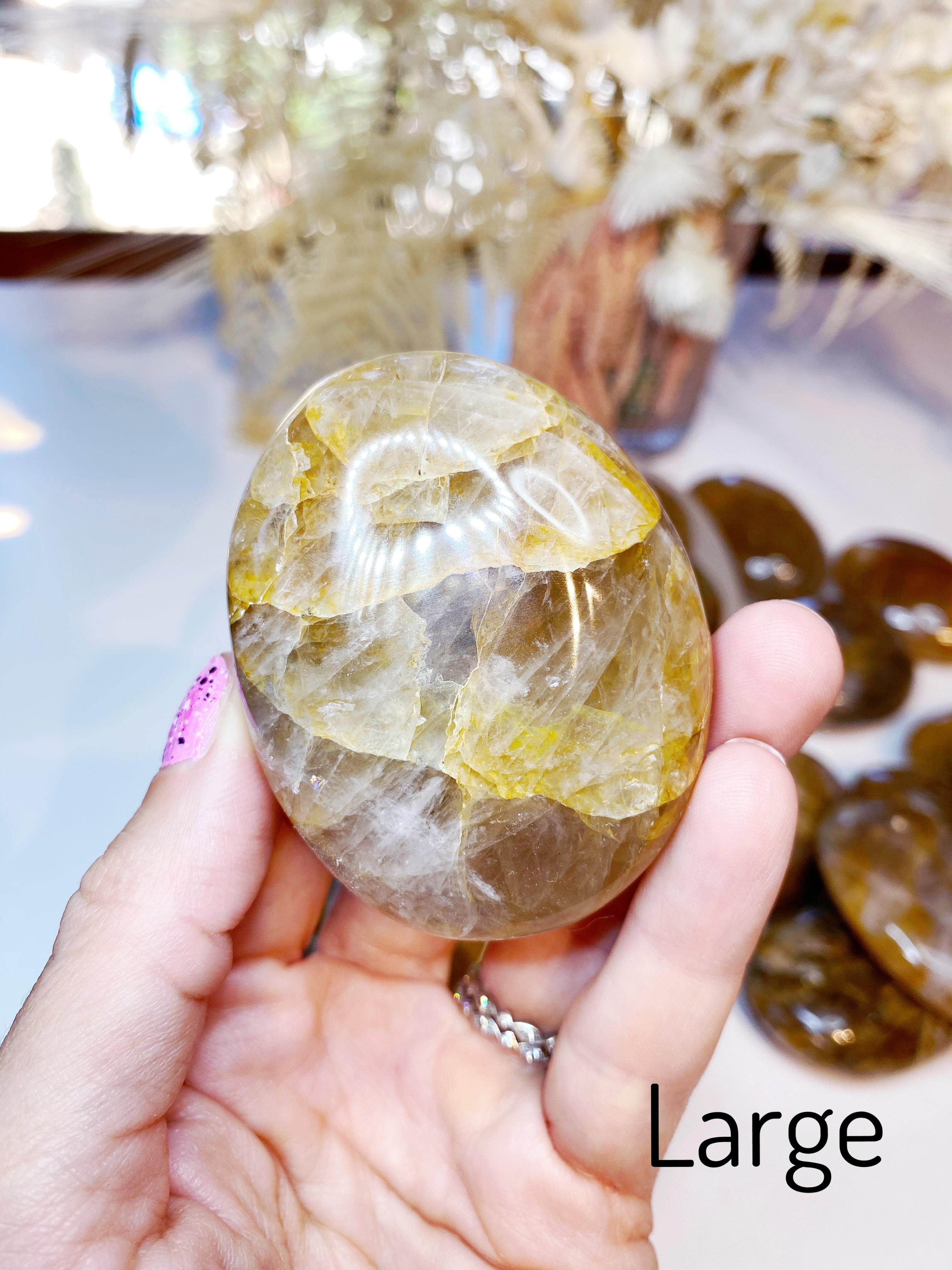 Golden Healer Quartz Palm Stones - Baltic Mermaid