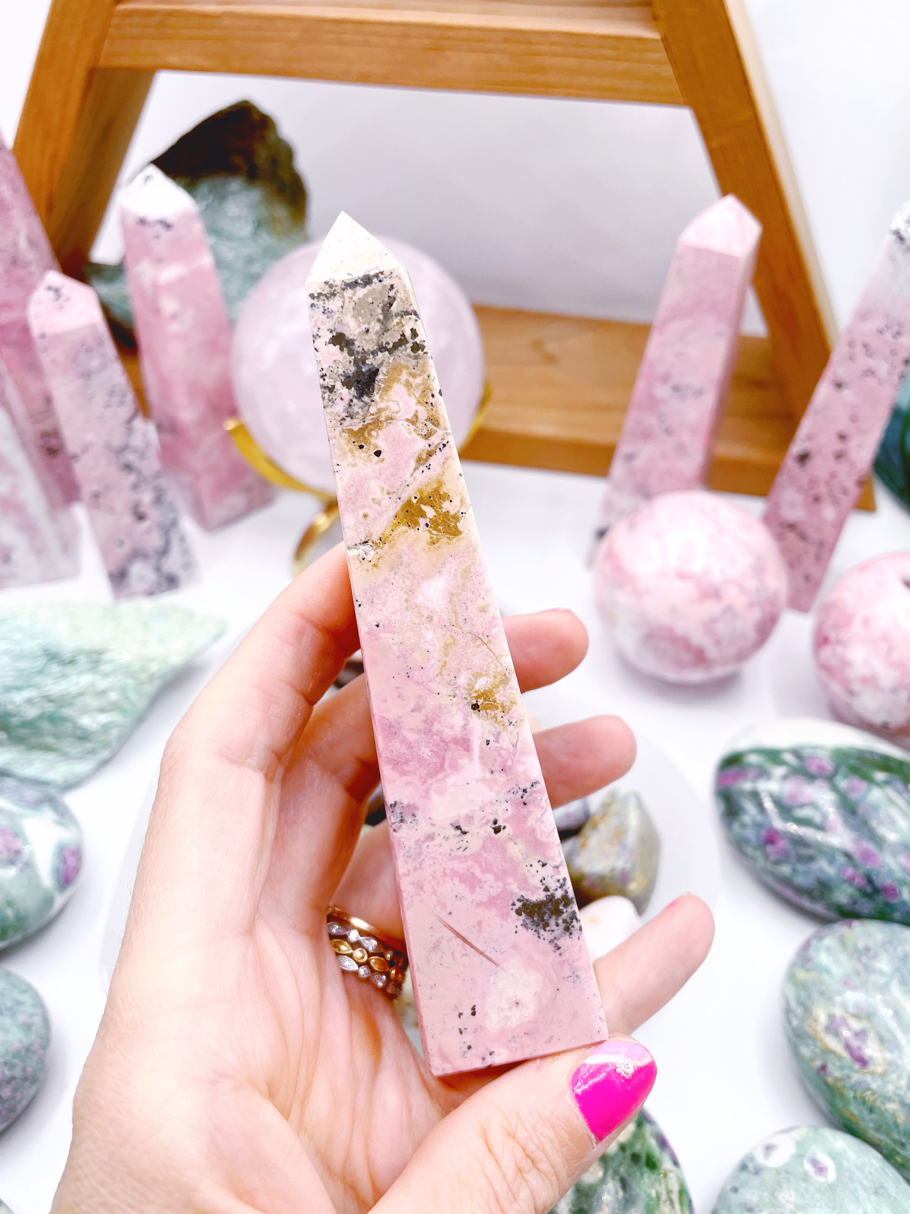 Rhodonite Obelisks - Baltic Mermaid