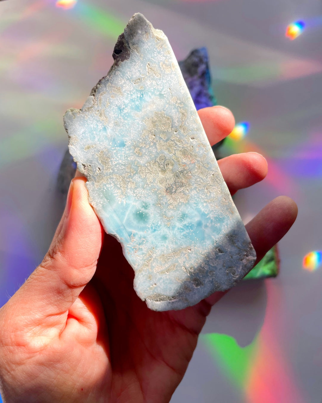 Rough Larimar 1 face Polished - Baltic Mermaid