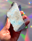 Rough Larimar 1 face Polished