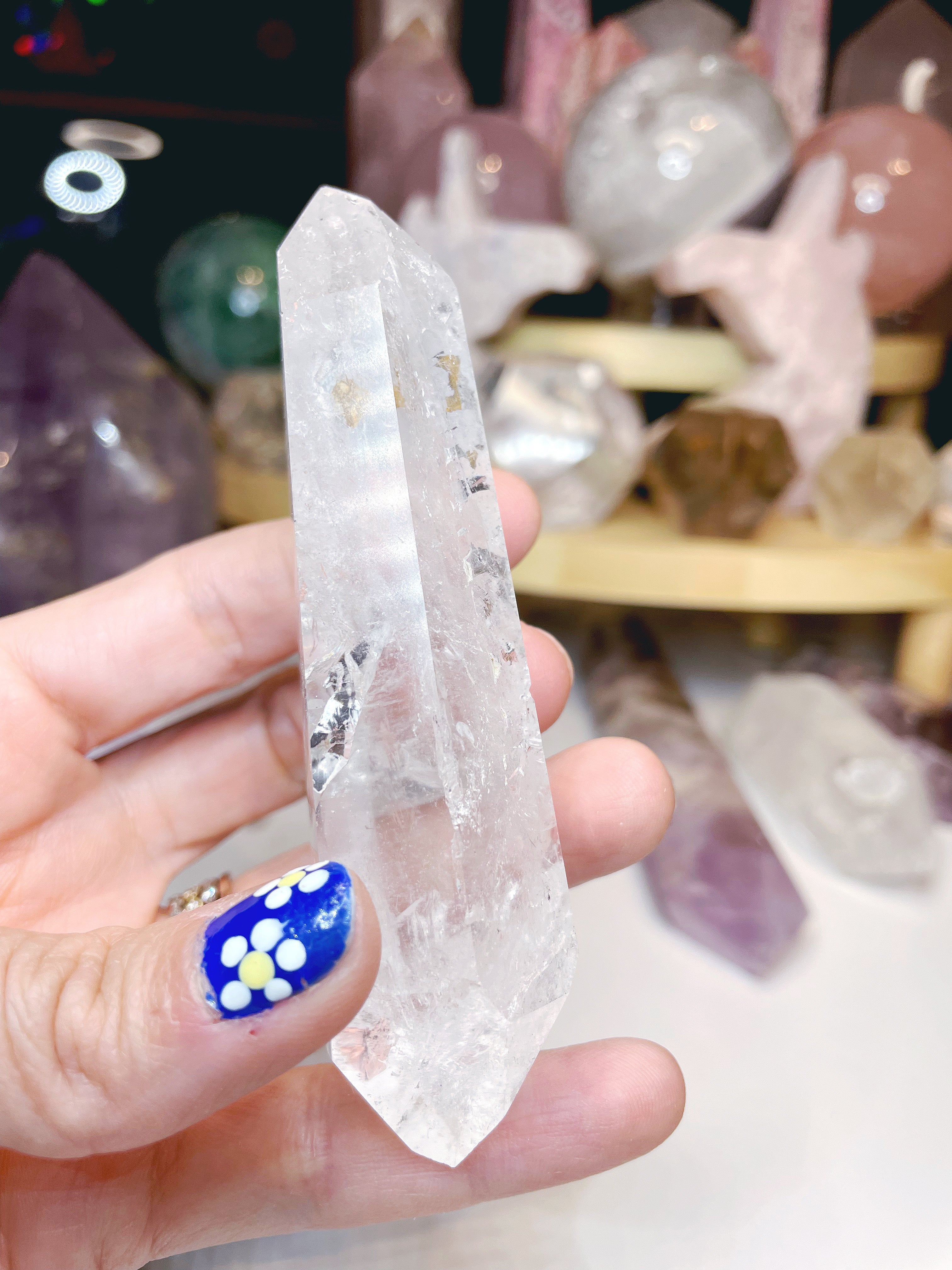 Double Terminated Clear Quartz Point w/ inclusions - Baltic Mermaid