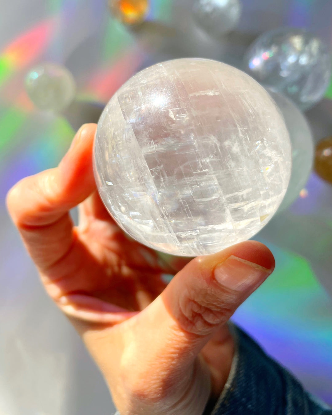 Optic Calcite Sphere AA - Baltic Mermaid
