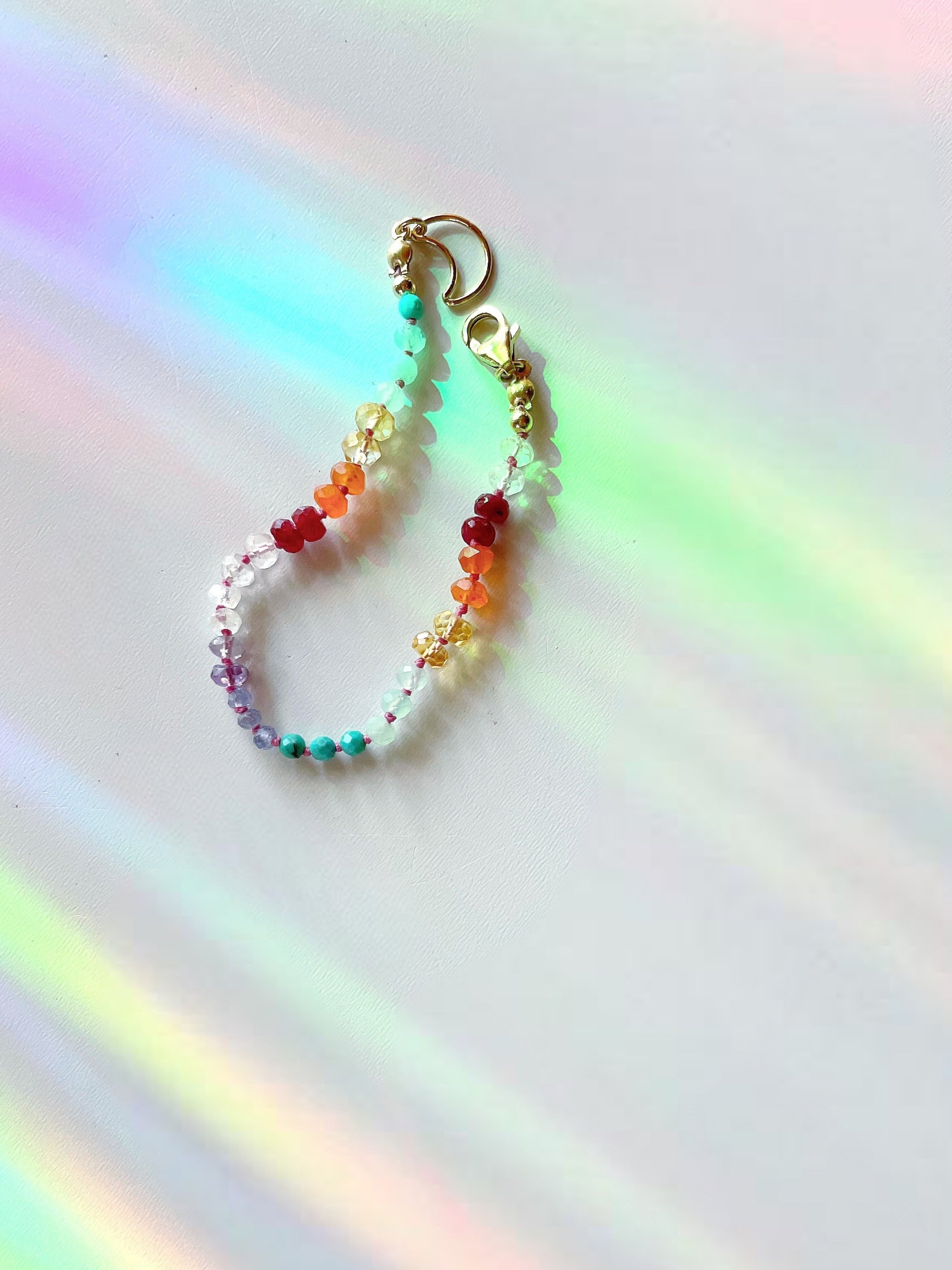 Rainbow Moon Gemstone Candy Bracelet - RTS - Baltic Mermaid