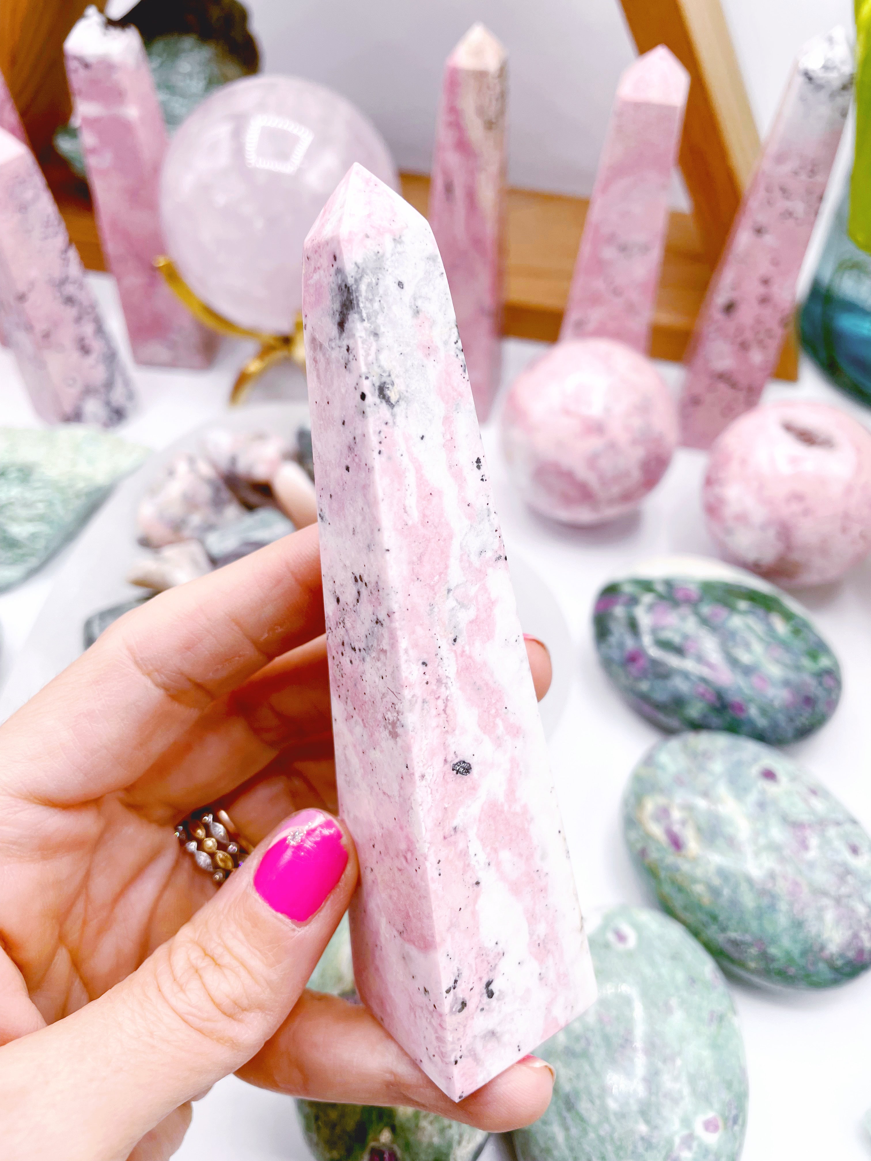 Rhodonite Obelisk - Baltic Mermaid