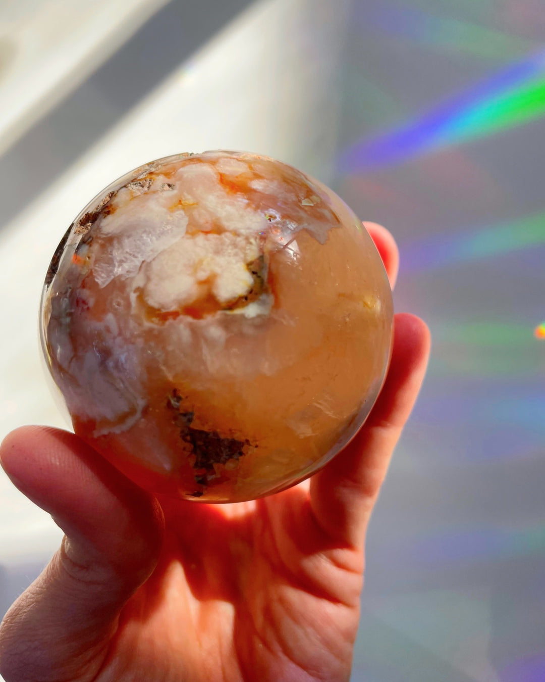 Flower Agate Sphere - Baltic Mermaid