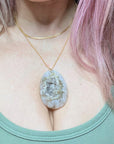 Druzy Agate Pendant 14k Gold Filled Necklace