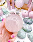 Rose Quartz Sphere w/ iron inclusions