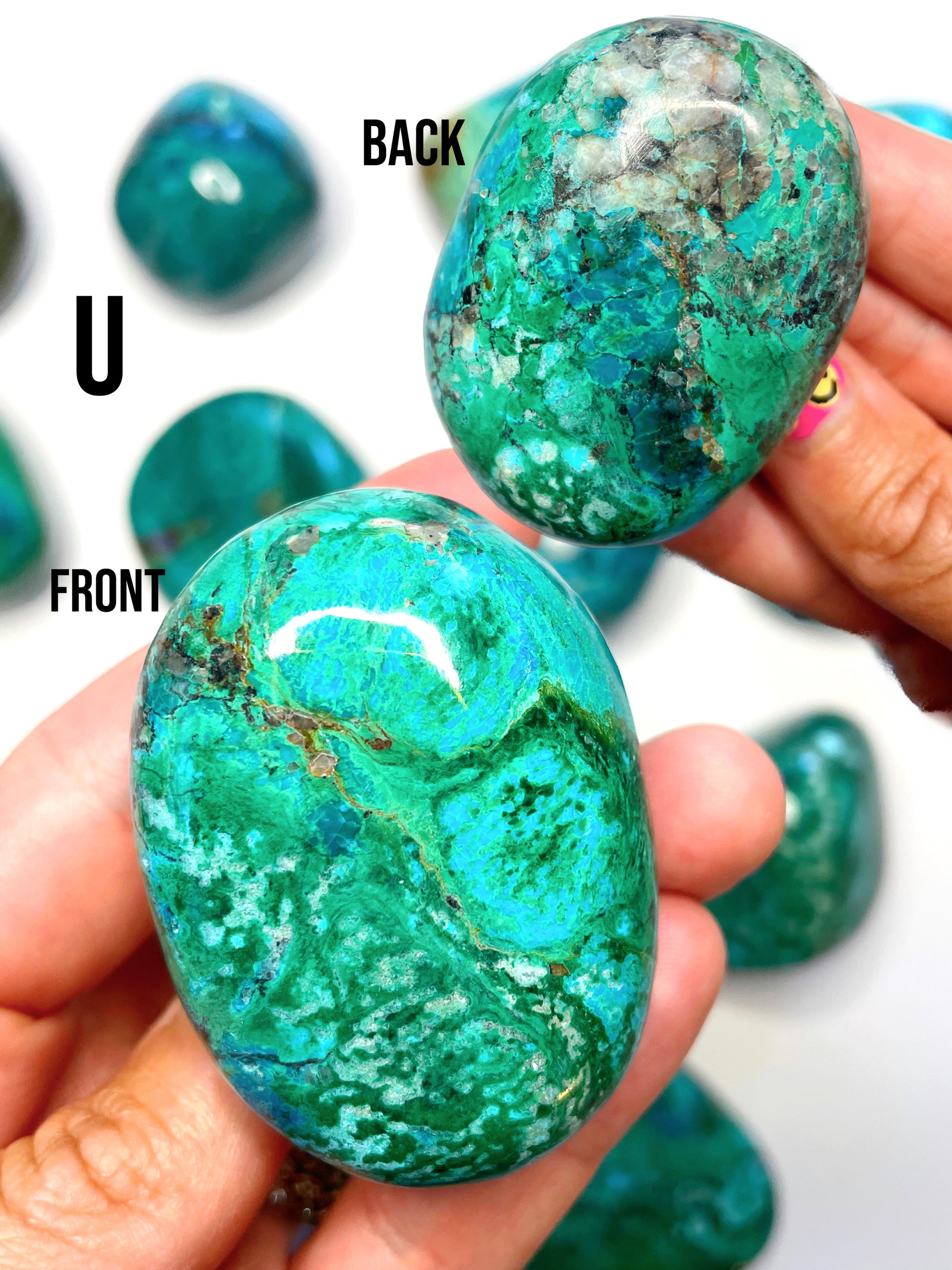 Chrysocolla Palm Stones/Large Tumbles