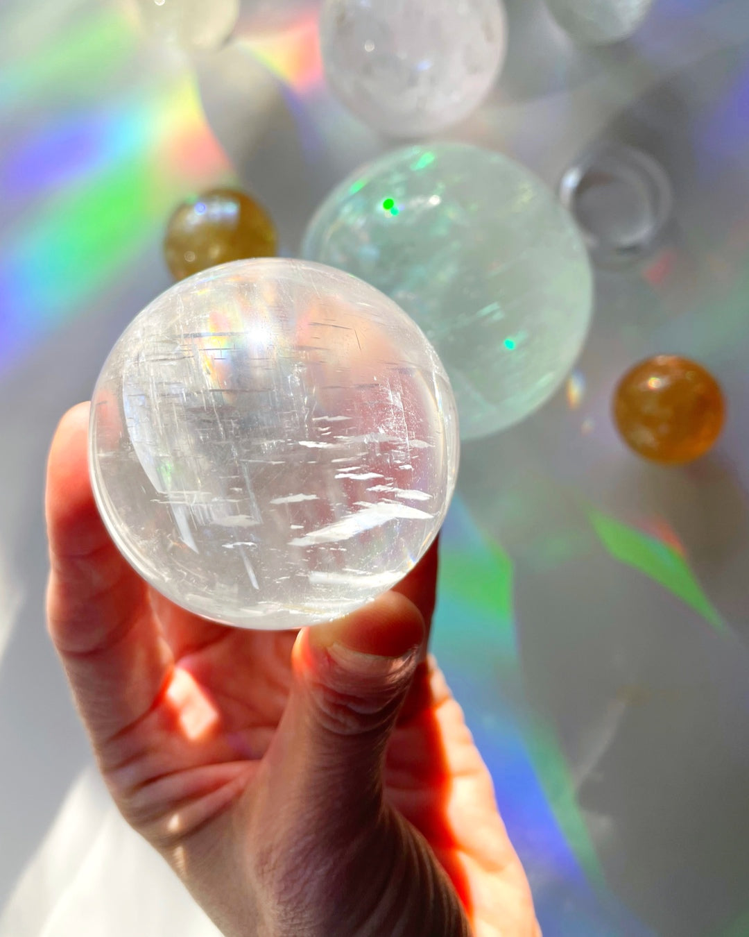 Optic Calcite Sphere AA - Baltic Mermaid