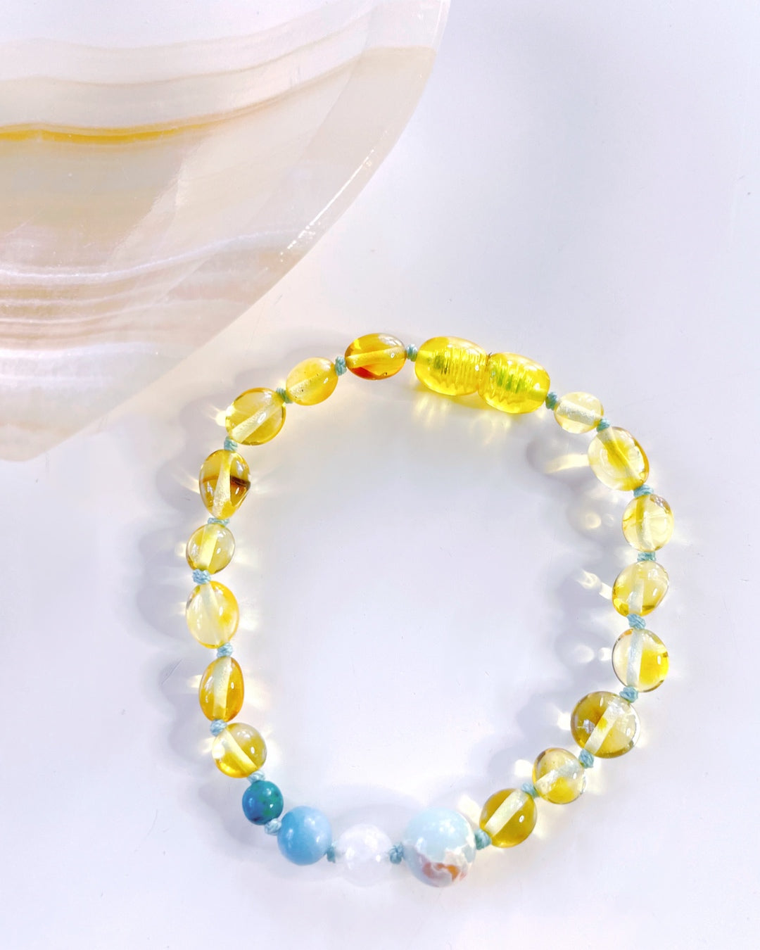 Moon Dust Baltic Amber Bracelet - Blue - Baltic Mermaid