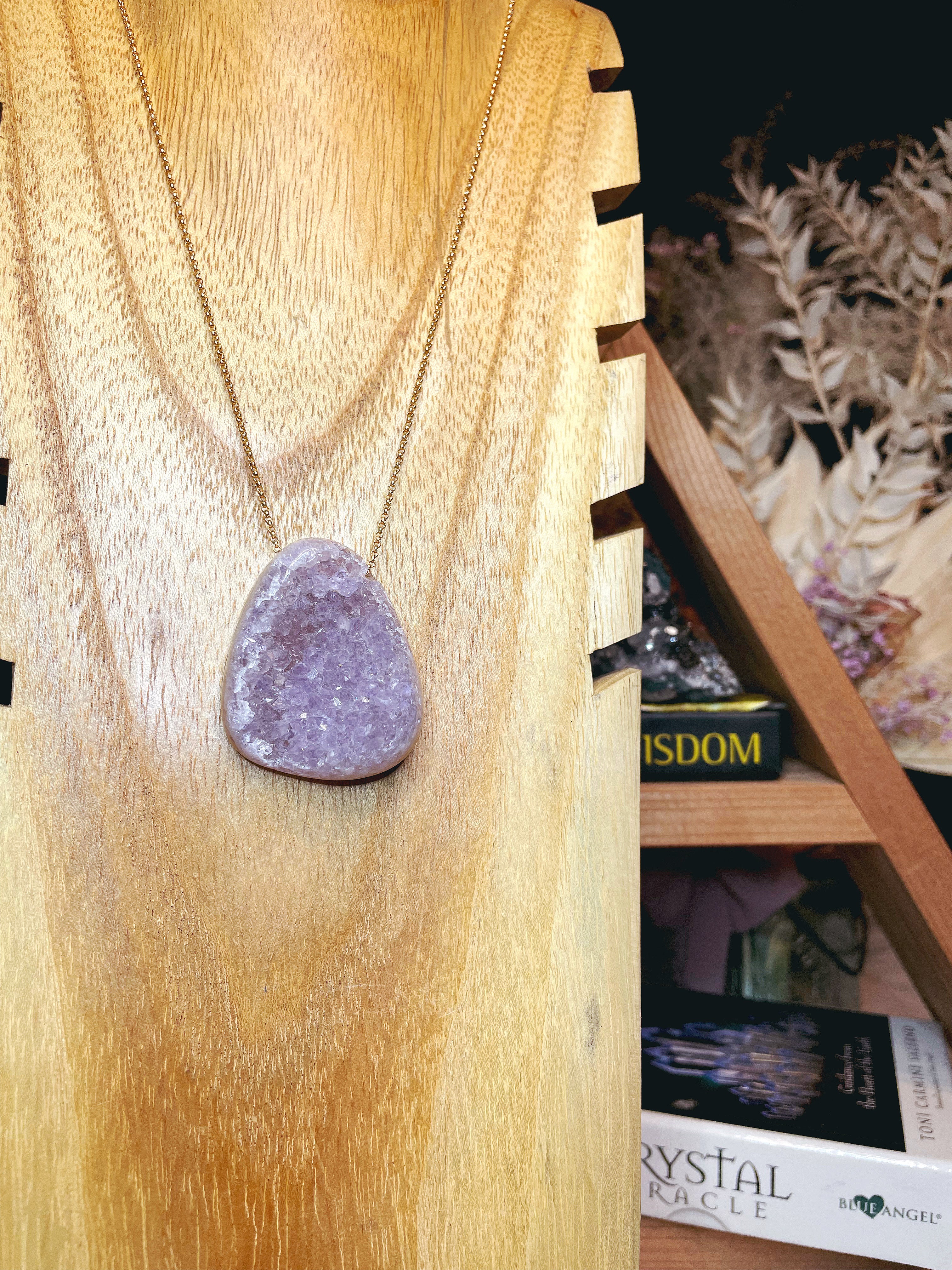 Druzy Agate Pendant 14k Gold Filled Necklace - Baltic Mermaid