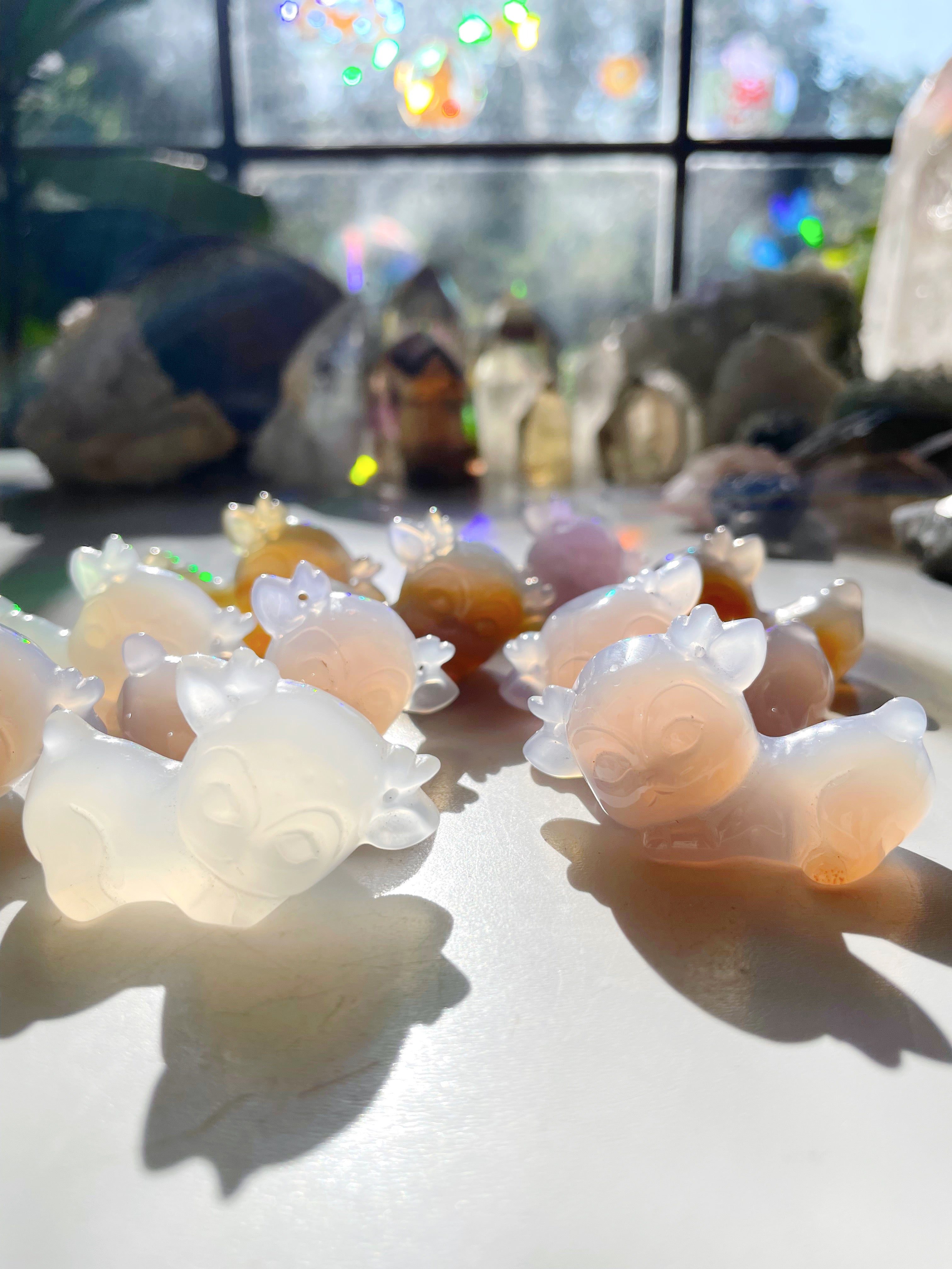 Carved Agate Fawn - Baltic Mermaid