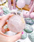 Rose Quartz Sphere w/ iron inclusions