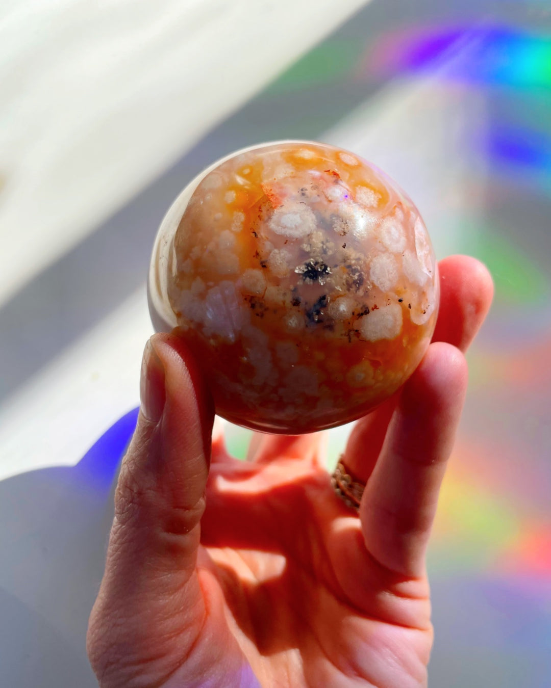 Flower Agate Sphere - Baltic Mermaid