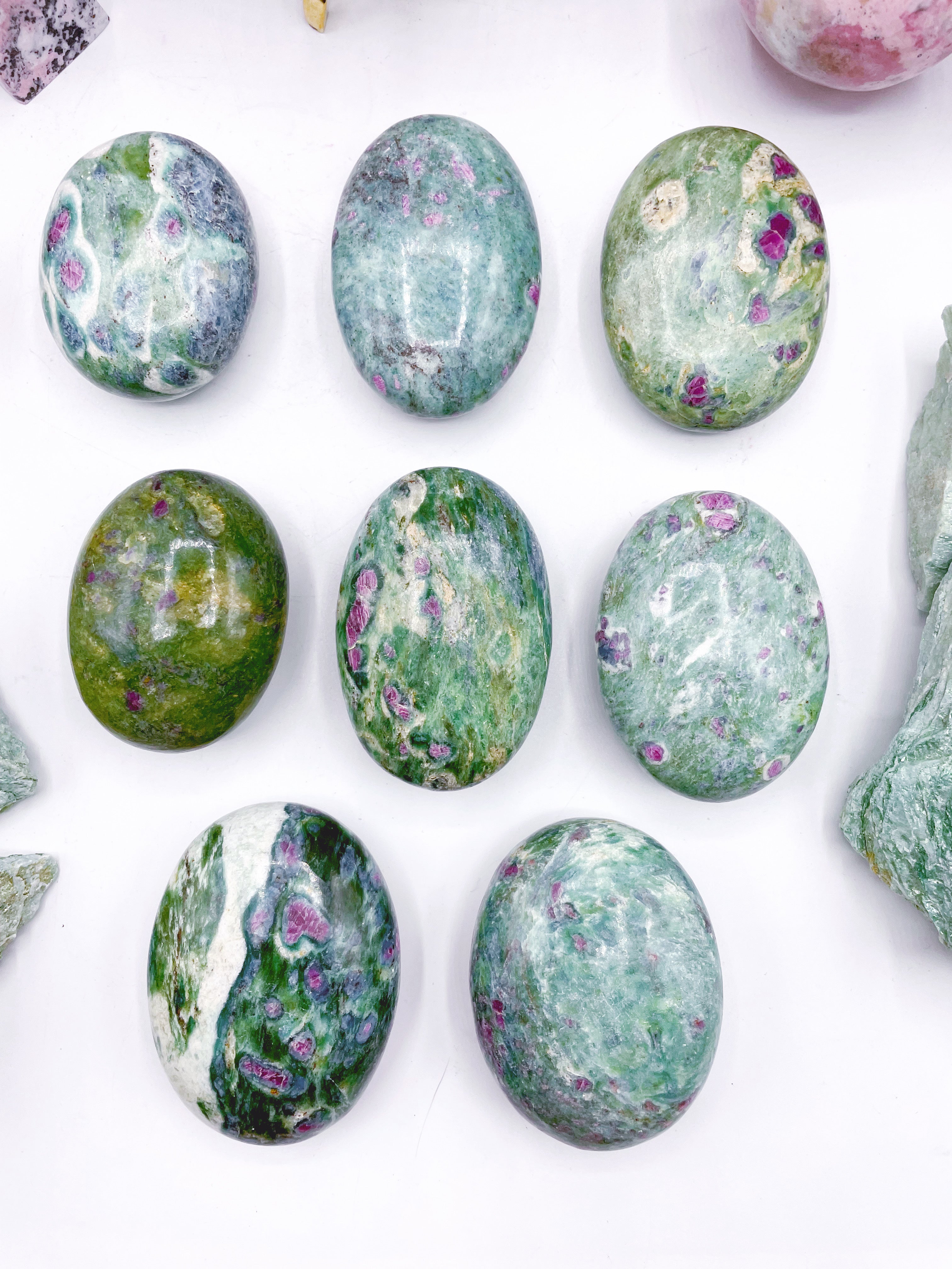 Ruby in Fuchsite Palm Stones - Baltic Mermaid