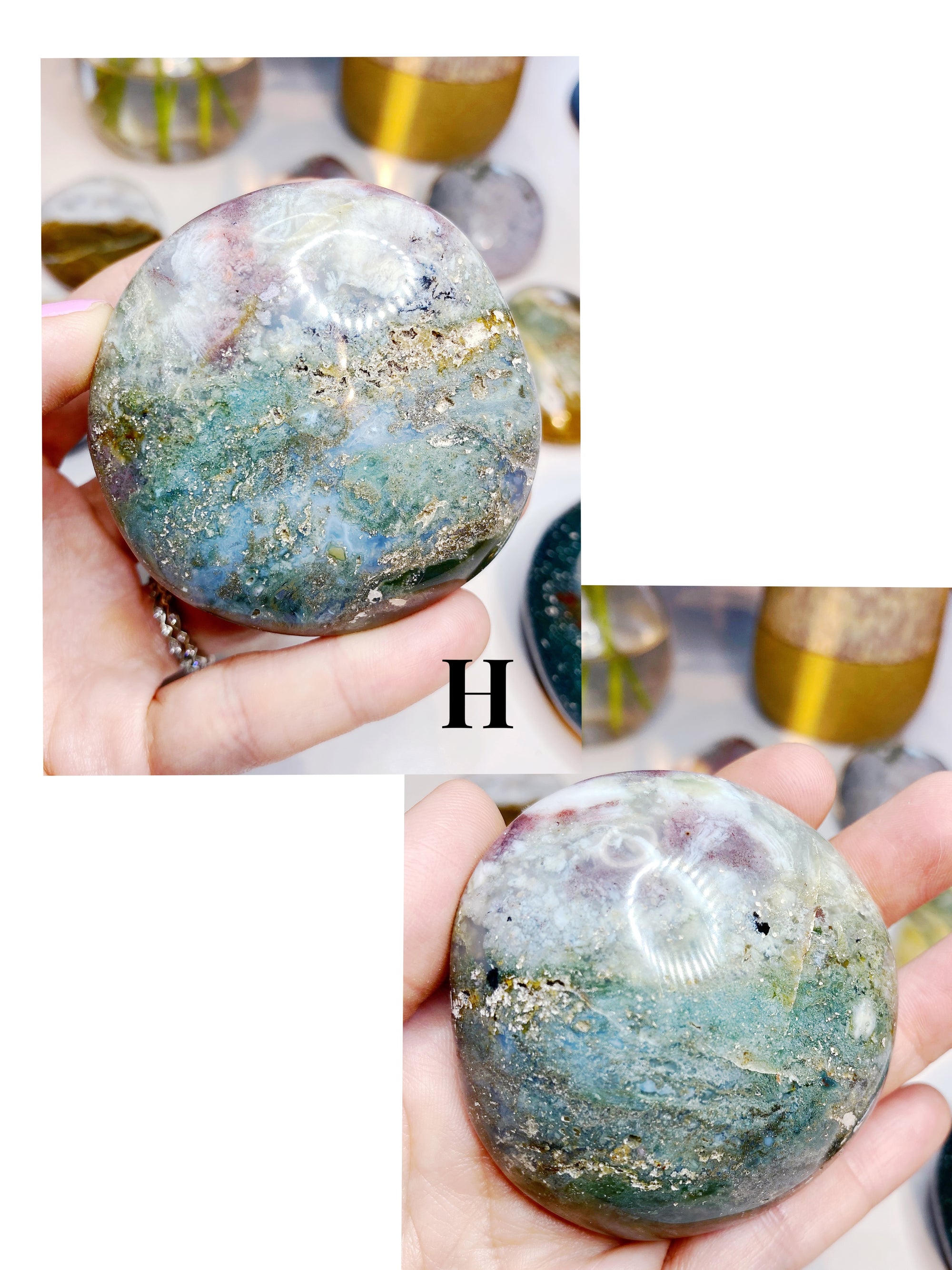 Ocean Jasper Palm Stones - Large