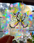 “We All Belong Here” Butterfly Rainbow Prism Window Decal