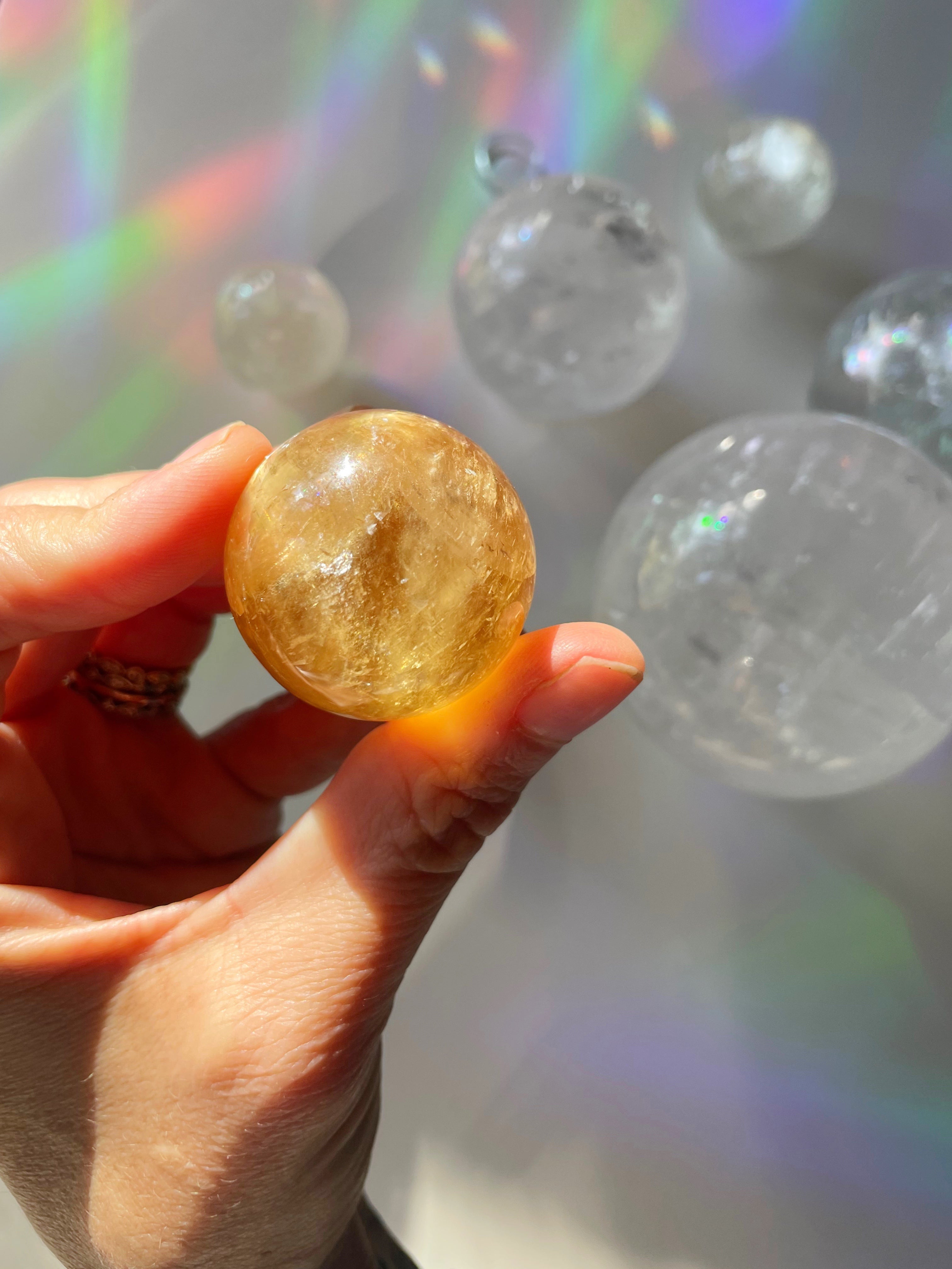 Lil Honey Optic Calcite Spheres - AAA - Baltic Mermaid