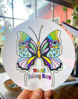 “We All Belong Here” Butterfly Rainbow Prism Window Decal