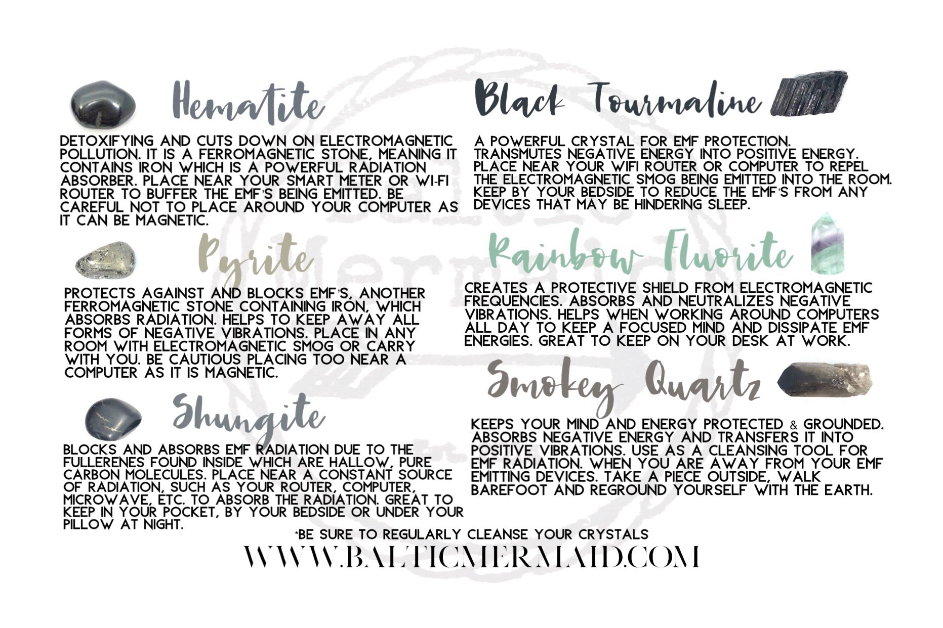 EMF Protection Crystal Set - Baltic Mermaid