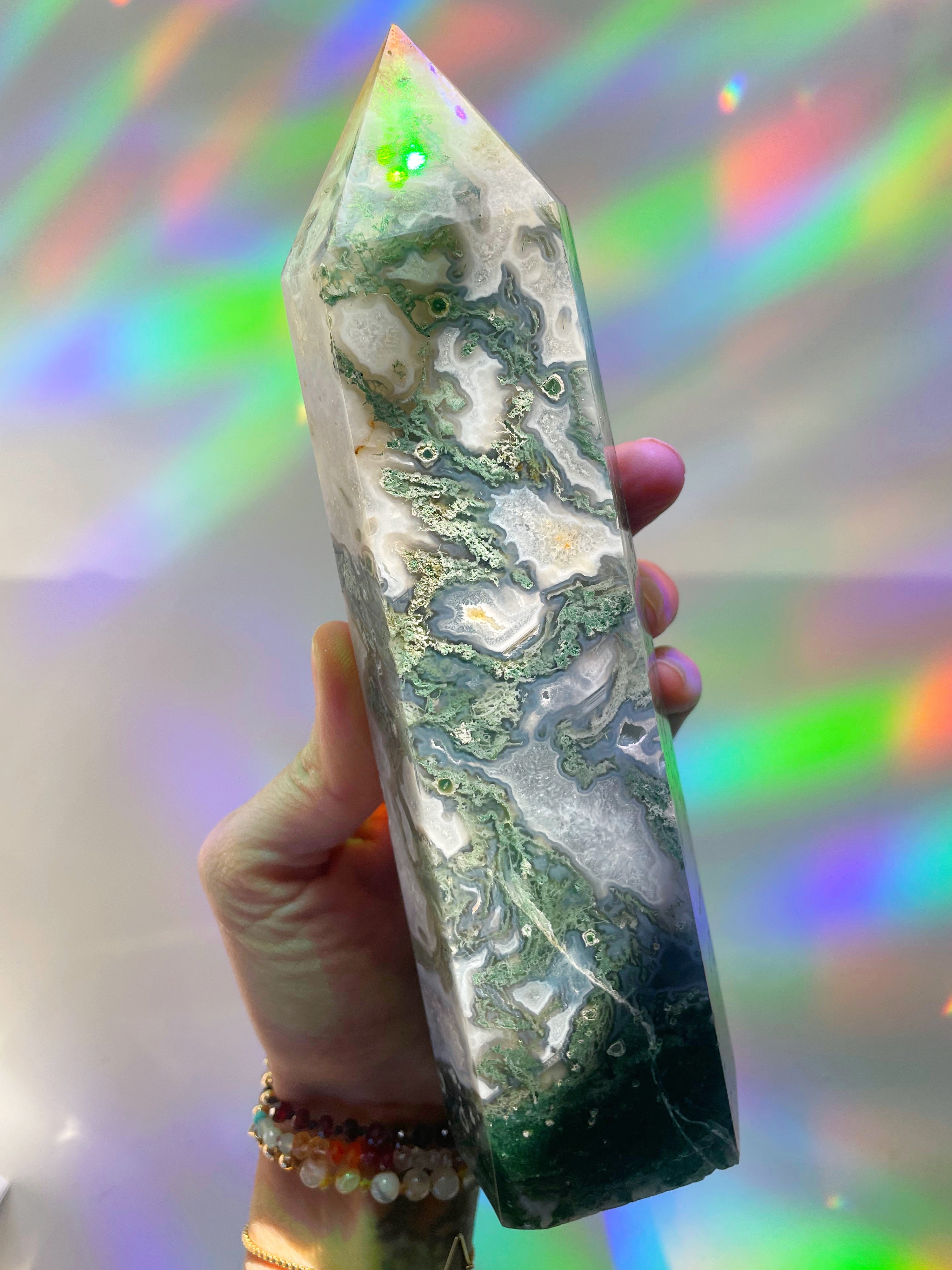 Moss Agate Tower - Baltic Mermaid