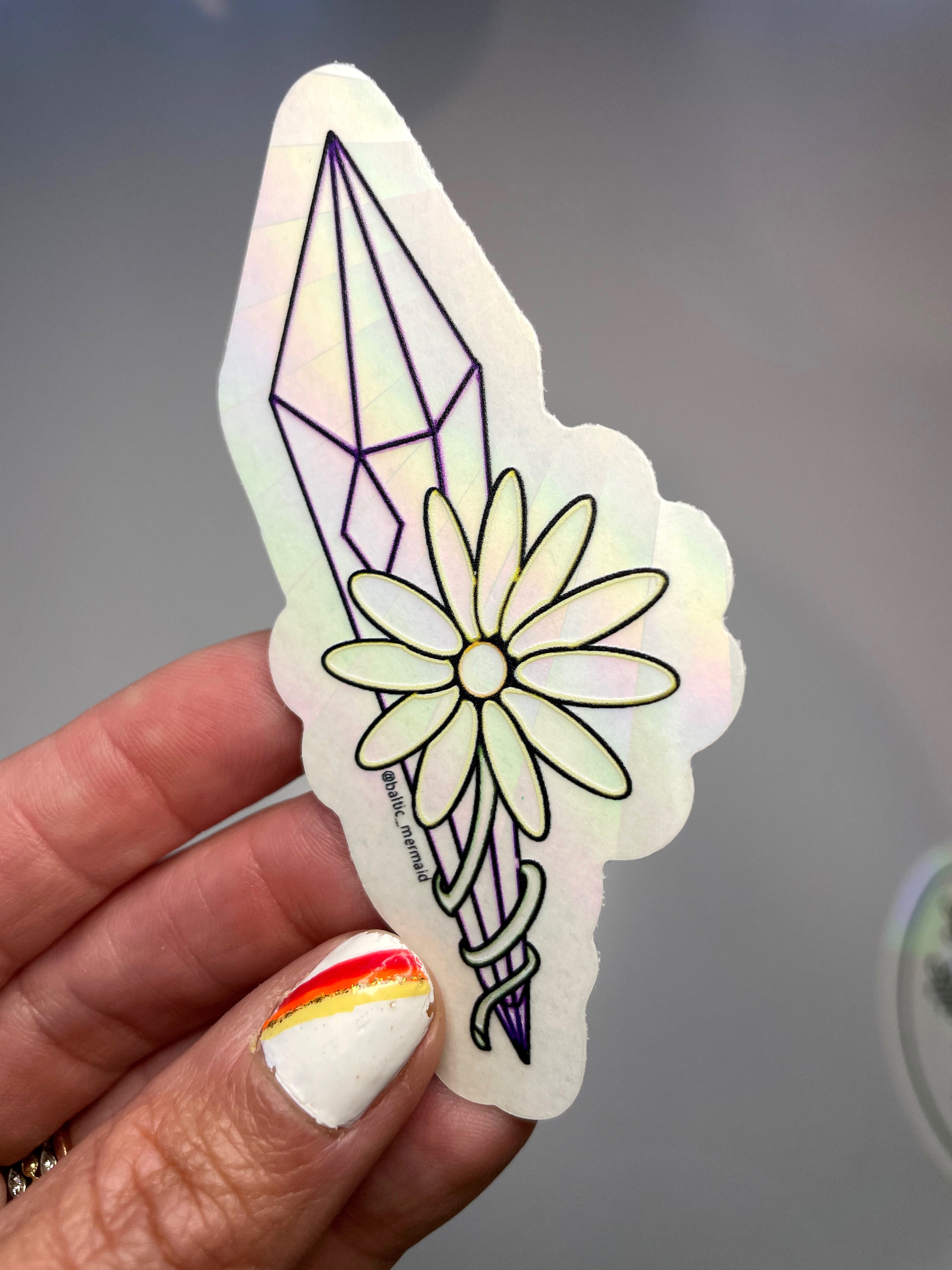 Flower Wrapped Crystal Rainbow Prism Window Decal - Baltic Mermaid