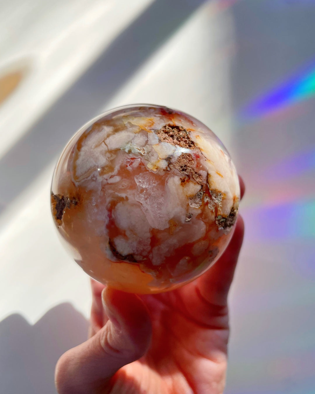 Flower Agate Sphere