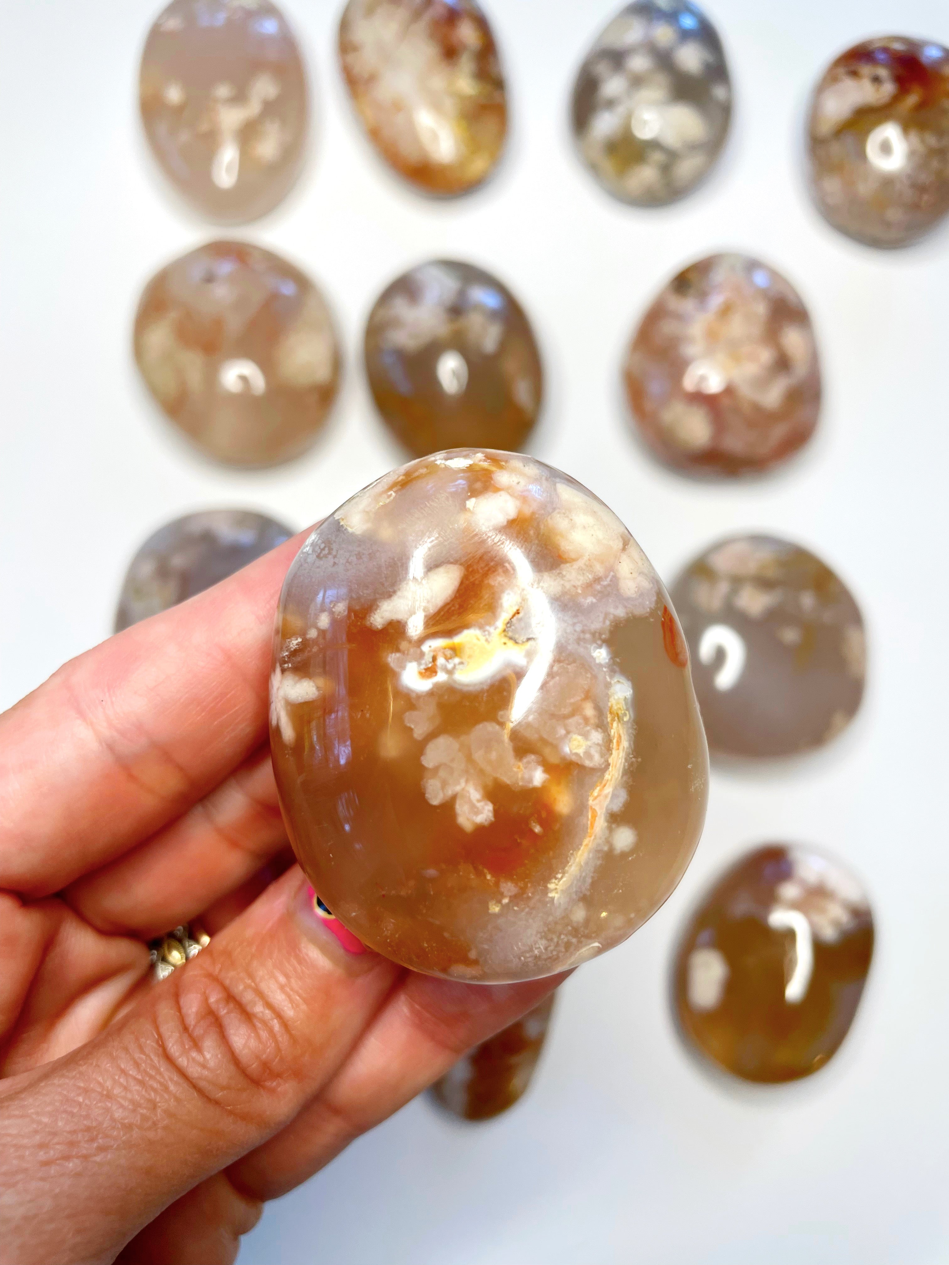 Flower Agate Palm Stones - Baltic Mermaid